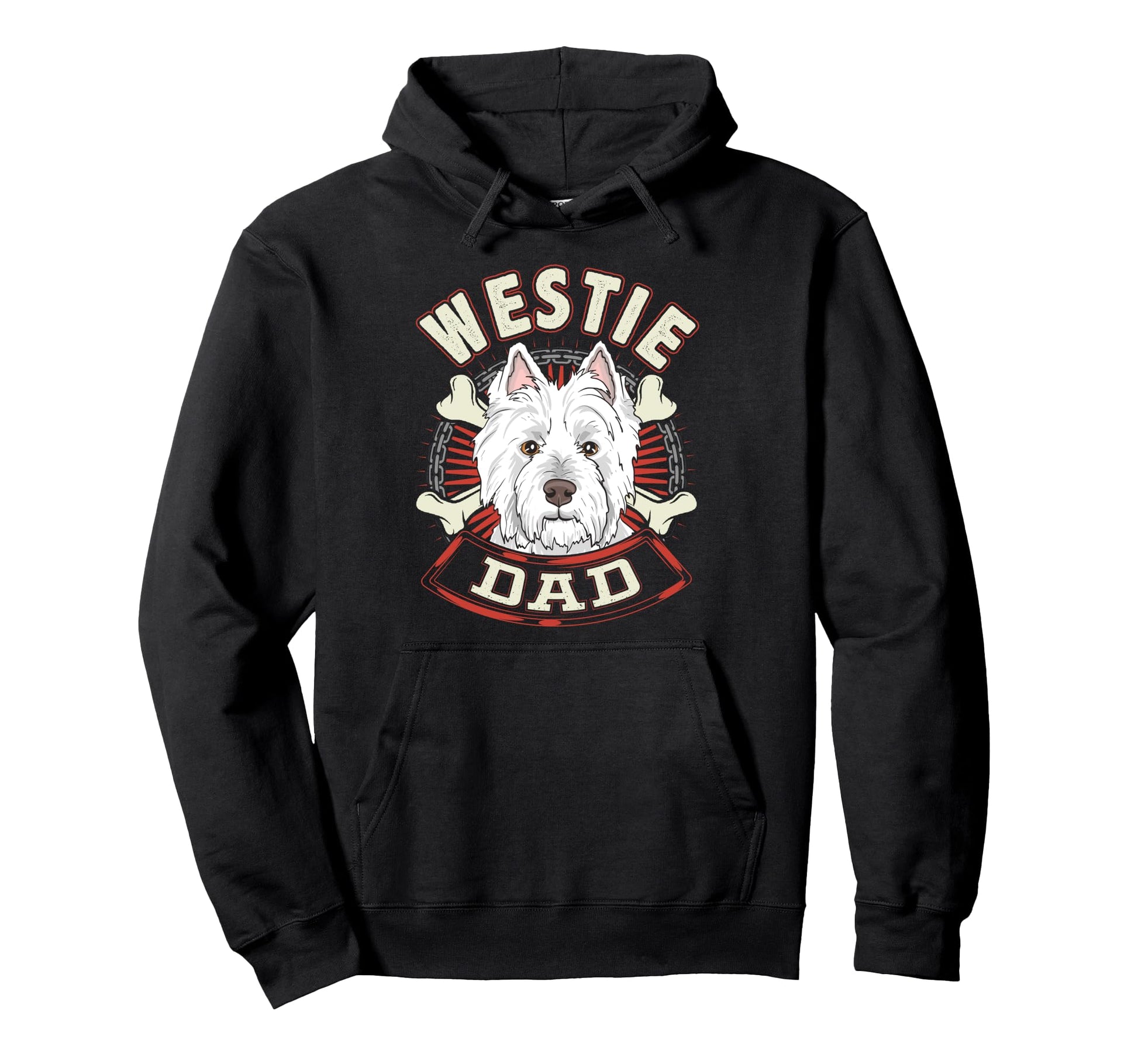 Fathers Day Gift Dog Breed Westie Dad Hoodie - Trendy Graphic Men Women - T-Shirt, Sweatshirt, Hoodie