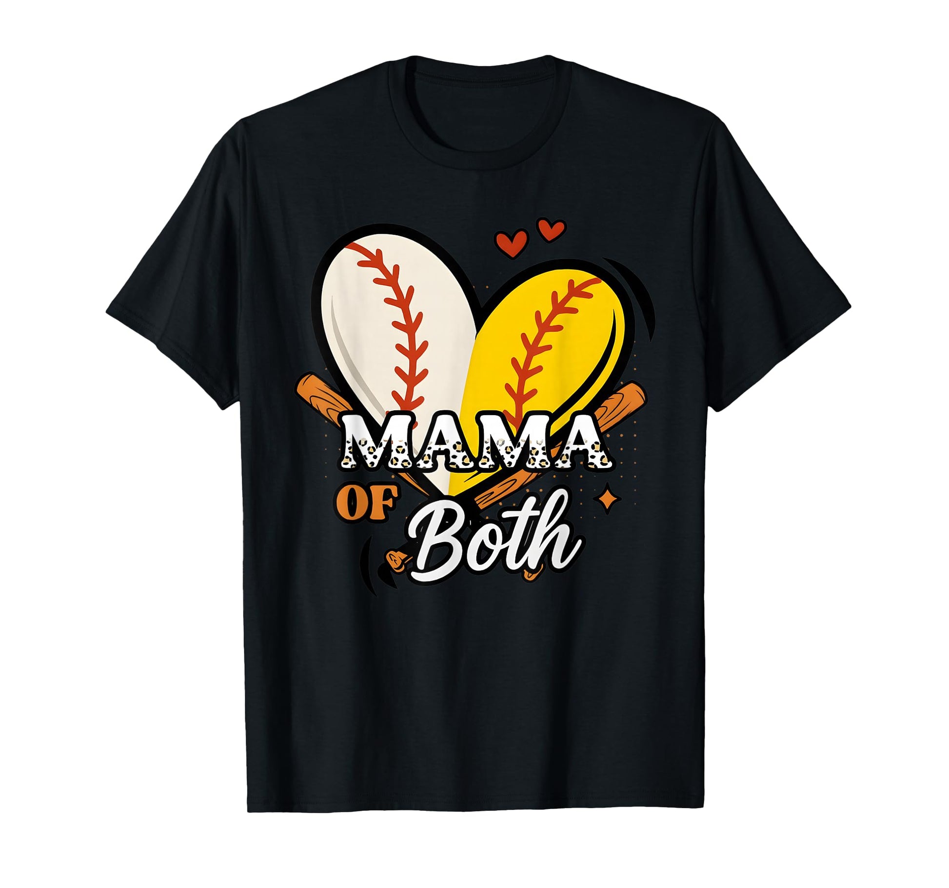 Mama Both Baseball Softball Mom Game Day T-Shirt - Unique Graphic Unisex - T-Shirt, Sweatshirt, Hoodie