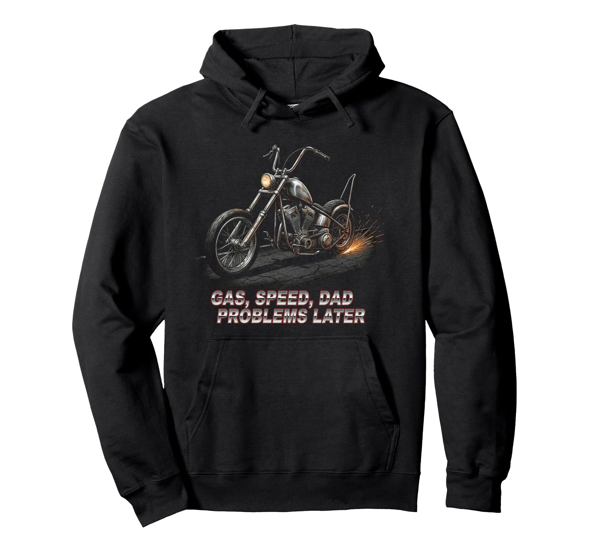 Funny Papa Motorcycle Rider Dad Biker Hoodie - Custom Art Print Men Women - T-Shirt, Sweatshirt, Hoodie