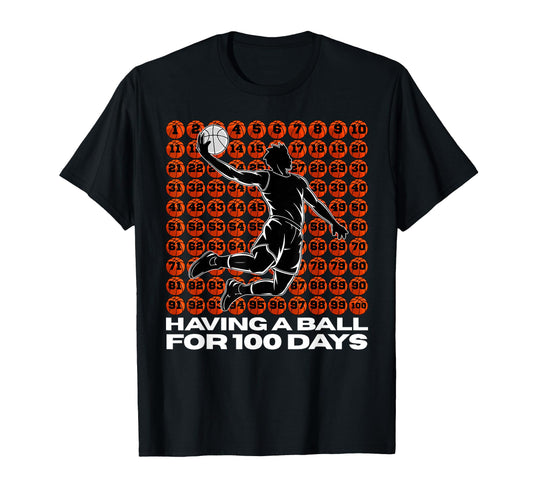 100 Days School Basketball Sport T-Shirt - Minimalist Print Men Women - T-Shirt, Sweatshirt, Hoodie