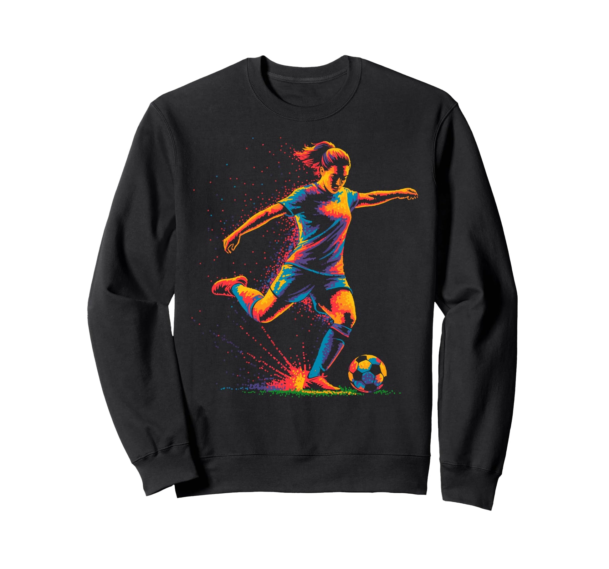 Colorful Funny Soccer Fan Dad Mom Sweatshirt - Custom Art Print for Adults - T-Shirt, Sweatshirt, Hoodie
