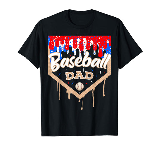 Baseball Drip Dad Ice Cream Home T-Shirt - Casual Everyday Wear Unisex - T-Shirt, Sweatshirt, Hoodie