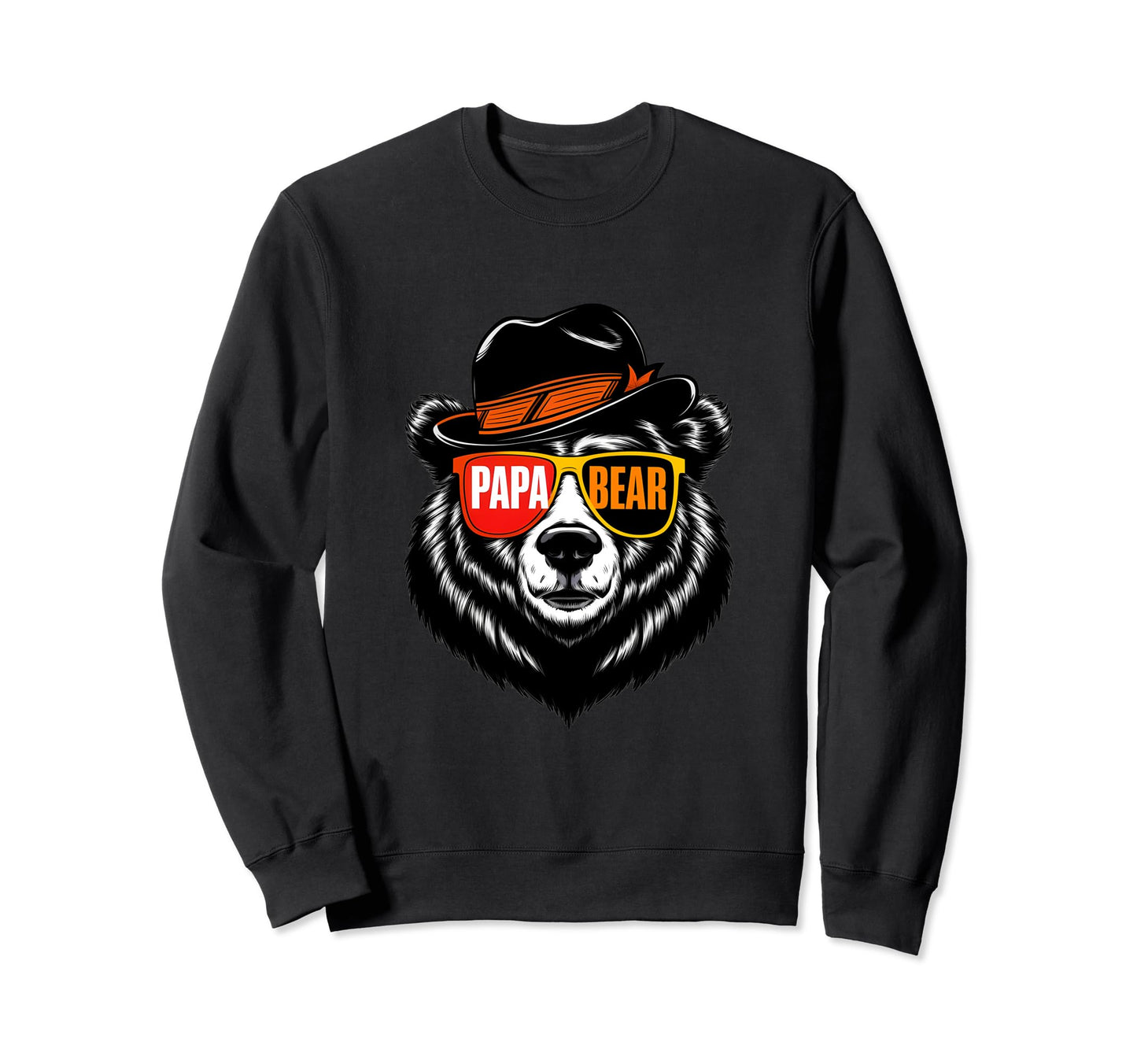 Mens Papa Bear Face Sunglasses Sweatshirt - Novelty Apparel for Adults - T-Shirt, Sweatshirt, Hoodie