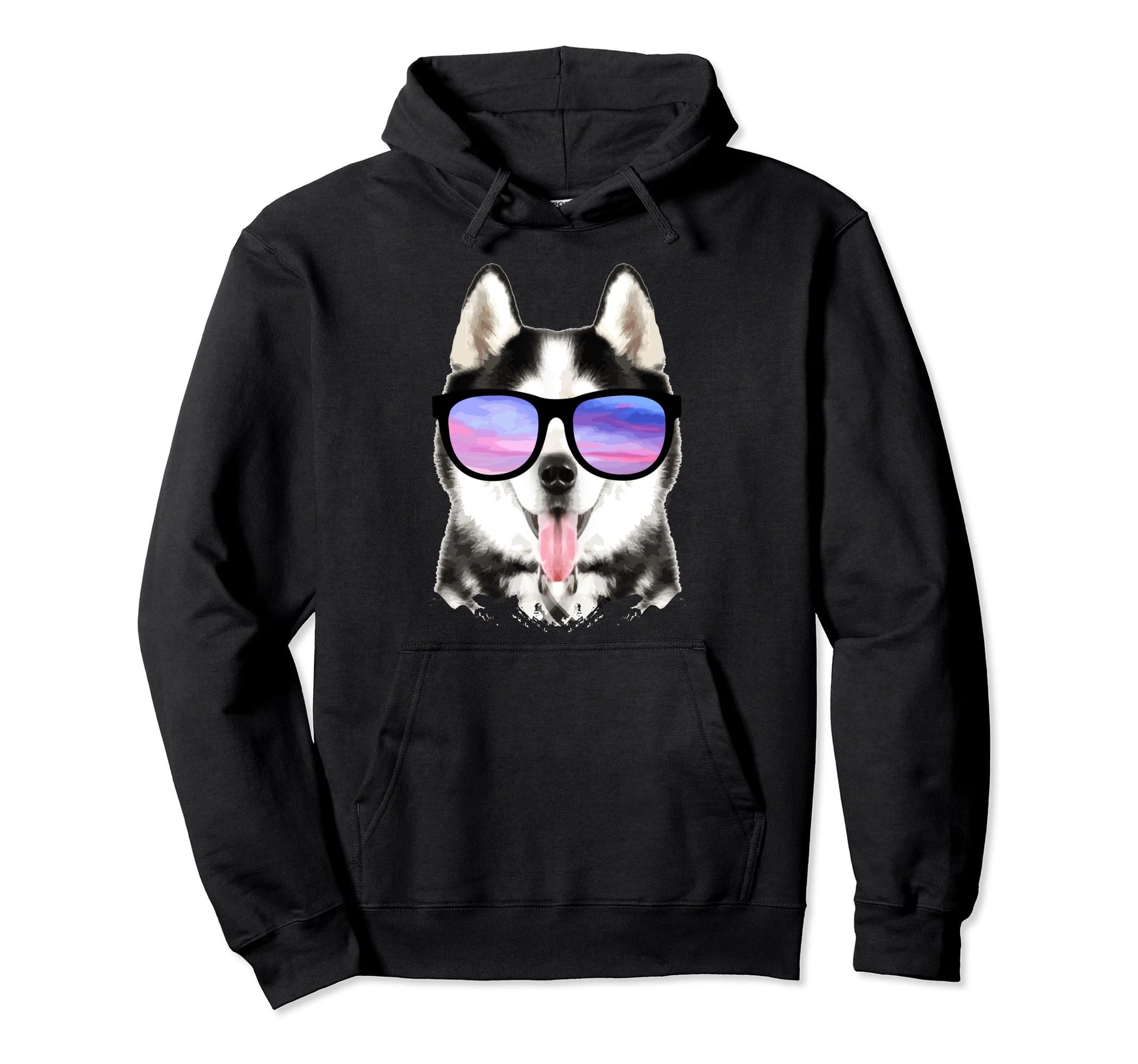 Siberian Husky Sunglasses Funny Hoodie - Fun Novelty Design for Adults - T-Shirt, Sweatshirt, Hoodie