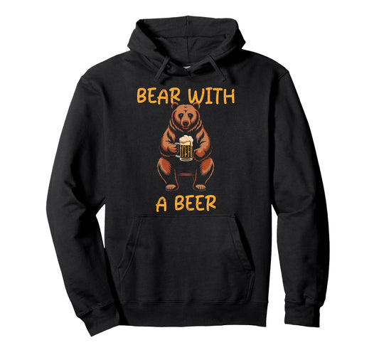Bald Papa Beer Lover Paps Bear And Beer Hoodie - Trendy Graphic Unisex - T-Shirt, Sweatshirt, Hoodie