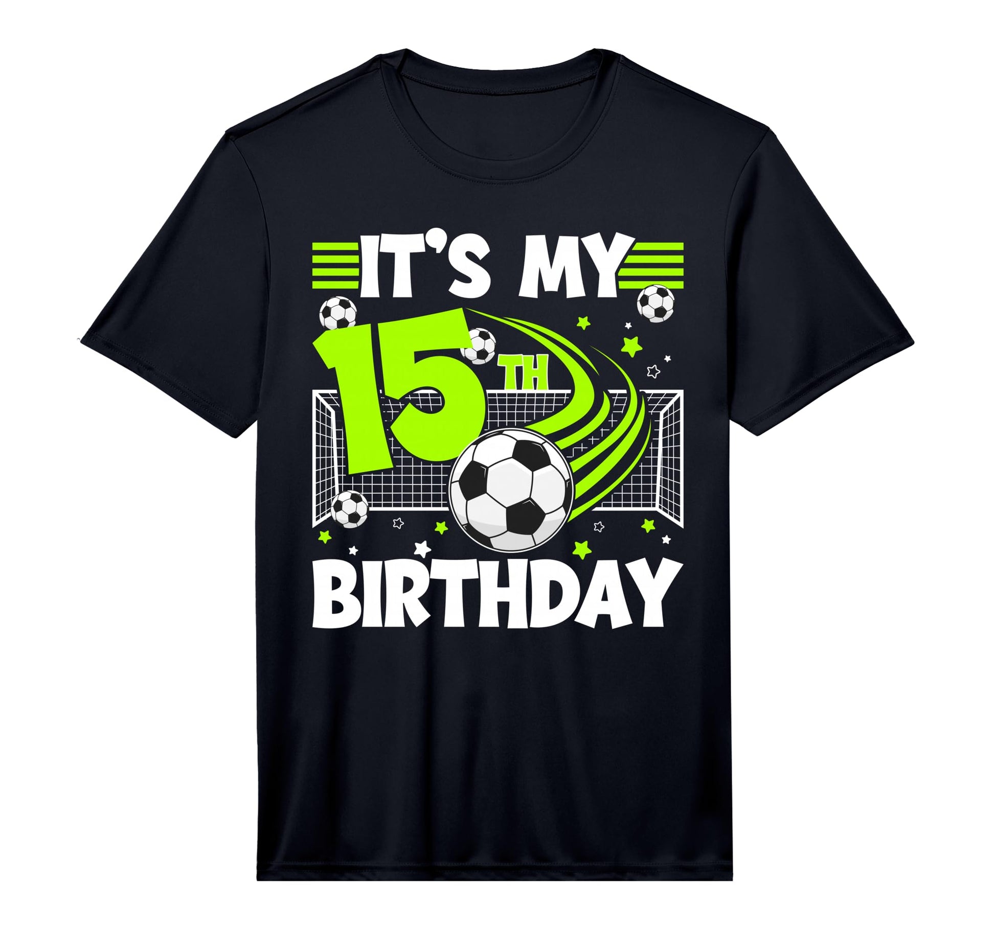 15Th Soccer Birthday Party 15 Year Old T-Shirt - Custom Art Print Unisex - T-Shirt, Sweatshirt, Hoodie
