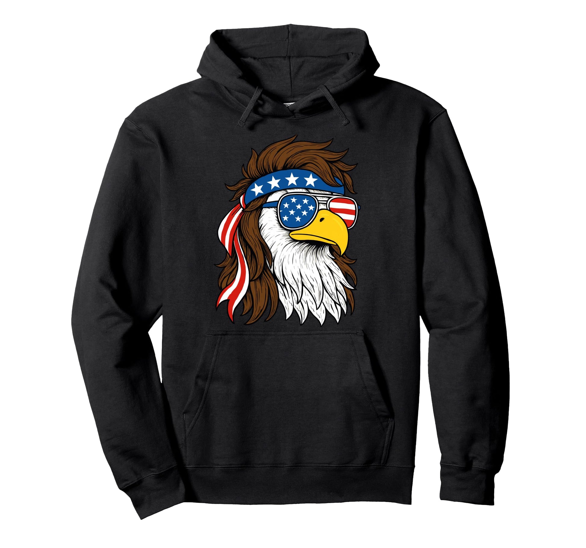 Bald Eagle Mullet 4Th July American Flag Hoodie - Trendy Graphic Men Women - T-Shirt, Sweatshirt, Hoodie