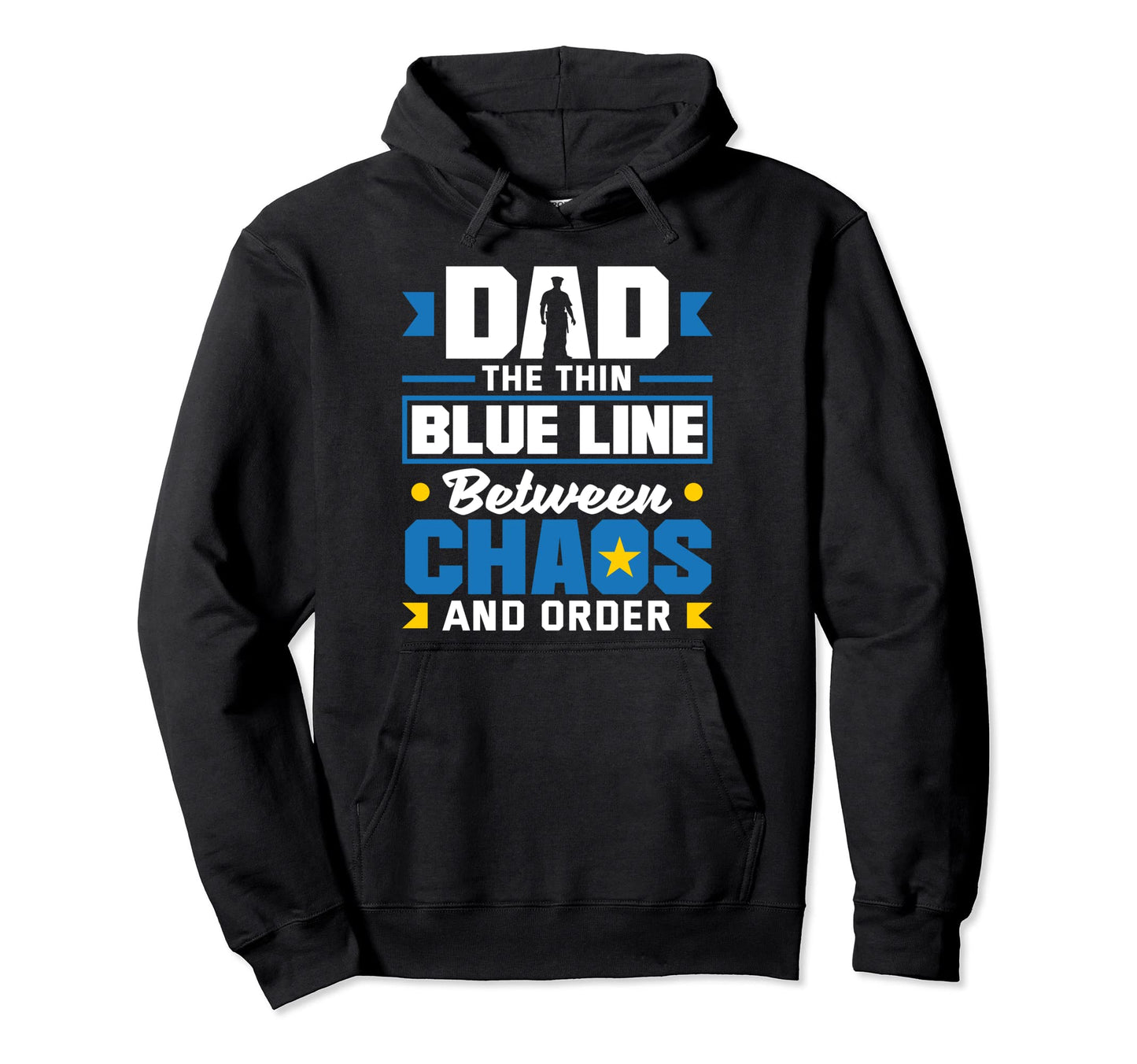 Dad Protector Fathers Day Policeman Hoodie - Fun Novelty Design for Adults - T-Shirt, Sweatshirt, Hoodie