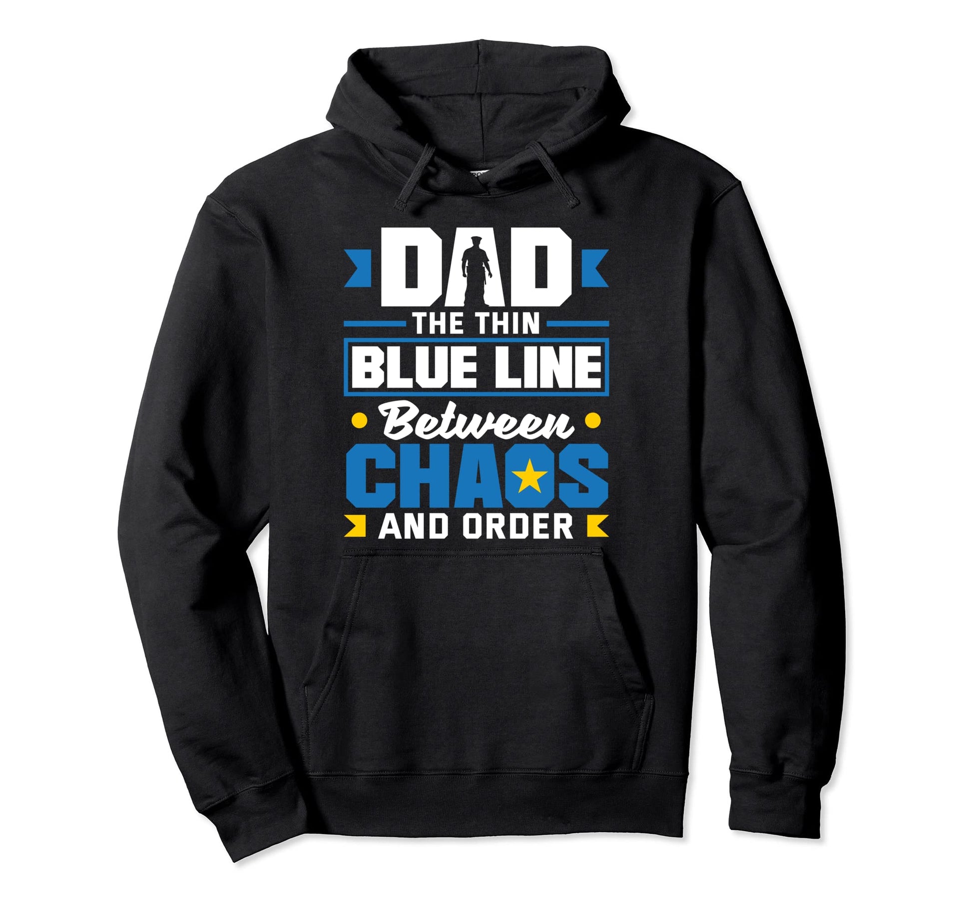 Dad Protector Fathers Day Policeman Hoodie - Fun Novelty Design for Adults - T-Shirt, Sweatshirt, Hoodie