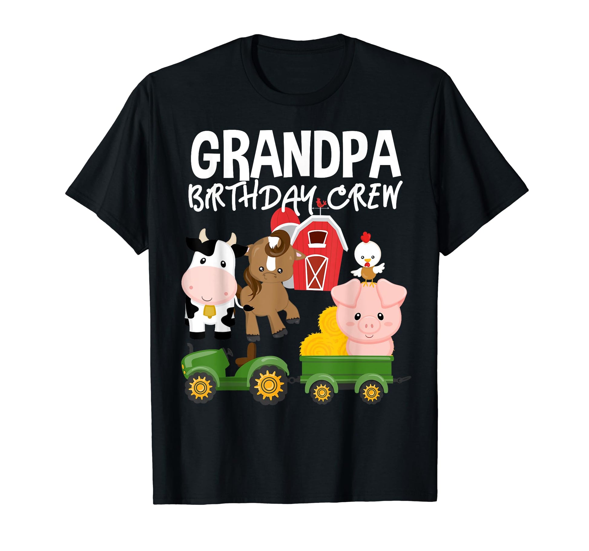 Grandpa Birthday Crew Farm Animals T-Shirt - Trendy Graphic Unisex - T-Shirt, Sweatshirt, Hoodie