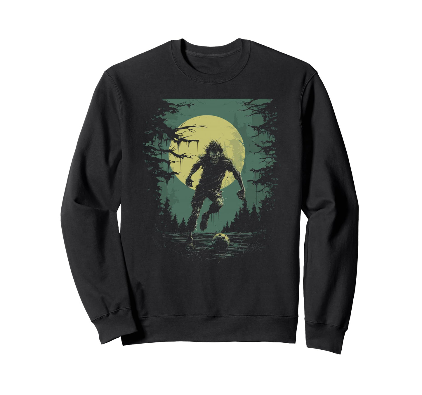 Spooky Halloween Werewolf Soccer Sweatshirt - Unique Graphic Men Women - T-Shirt, Sweatshirt, Hoodie