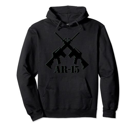 Ar 15 Crossed Guns Hoodie - Trendy Graphic Men Women - T-Shirt, Sweatshirt, Hoodie