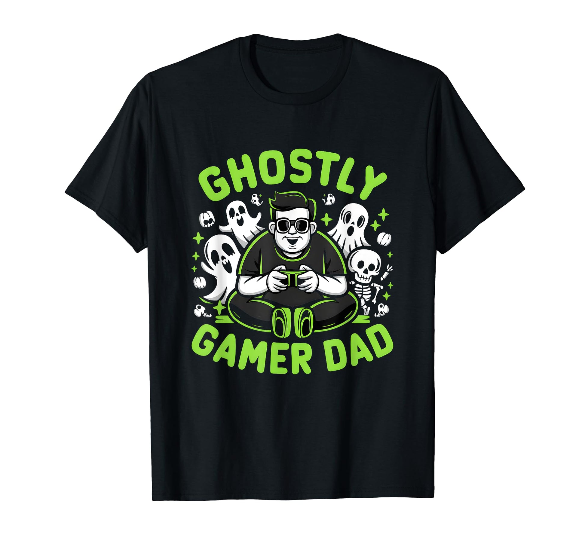 Halloween Ghostly Gamer Dad Spooky Sweatshirt - Trendy Graphic Men Women - T-Shirt, Sweatshirt, Hoodie