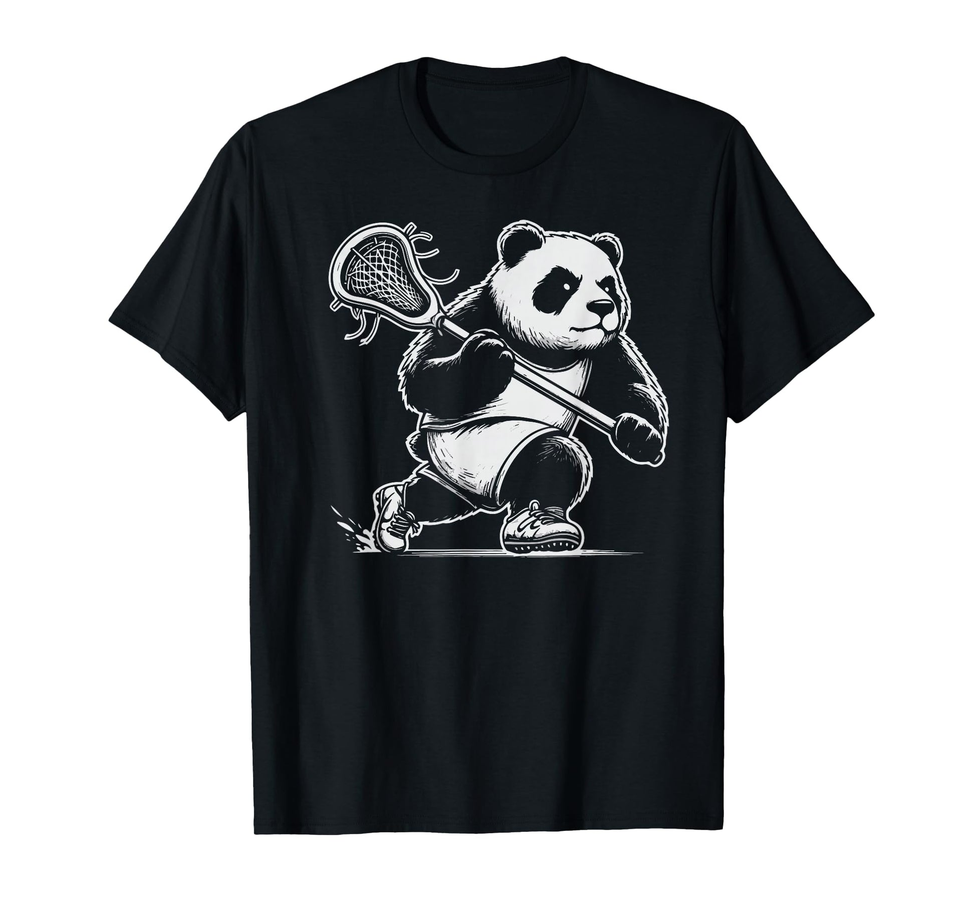 Awesome Panda Lacrosse Lax Dude T-Shirt - Streetwear Style for Adults - T-Shirt, Sweatshirt, Hoodie