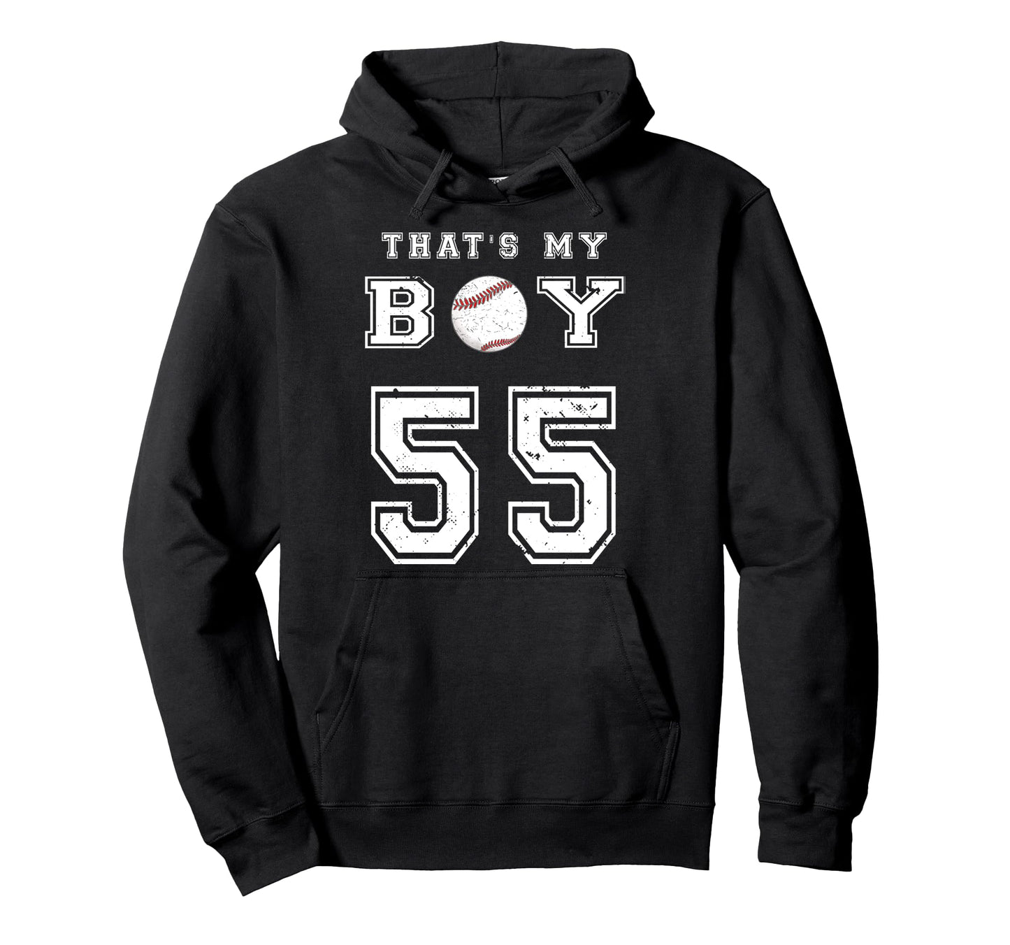 Thats My Baseball 55 Jersey Number Mom Hoodie - Streetwear Style Men Women - T-Shirt, Sweatshirt, Hoodie