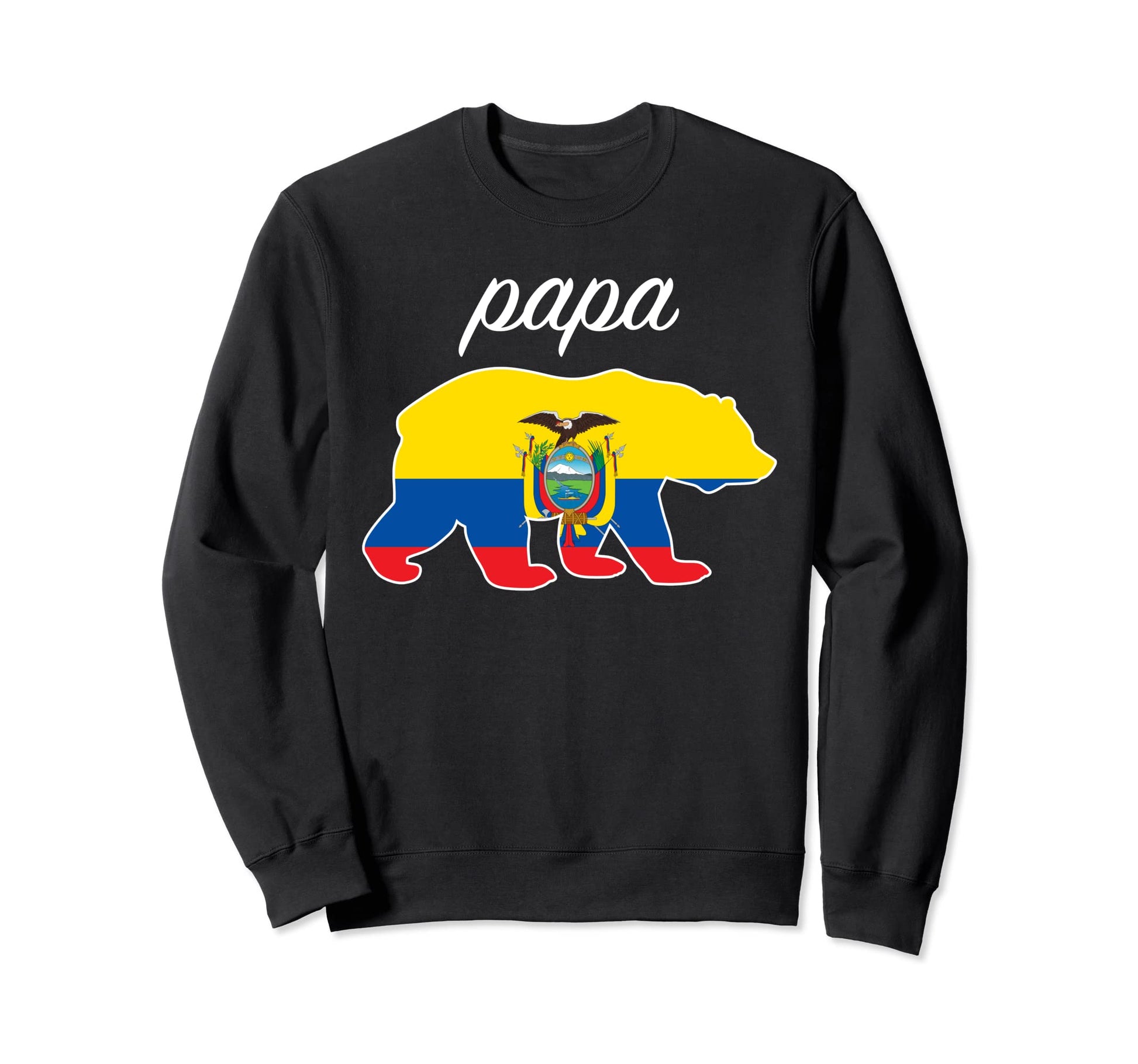 Papa Bear Ecuador Flag Ecuadorian Sweatshirt - Unique Graphic Men Women - T-Shirt, Sweatshirt, Hoodie
