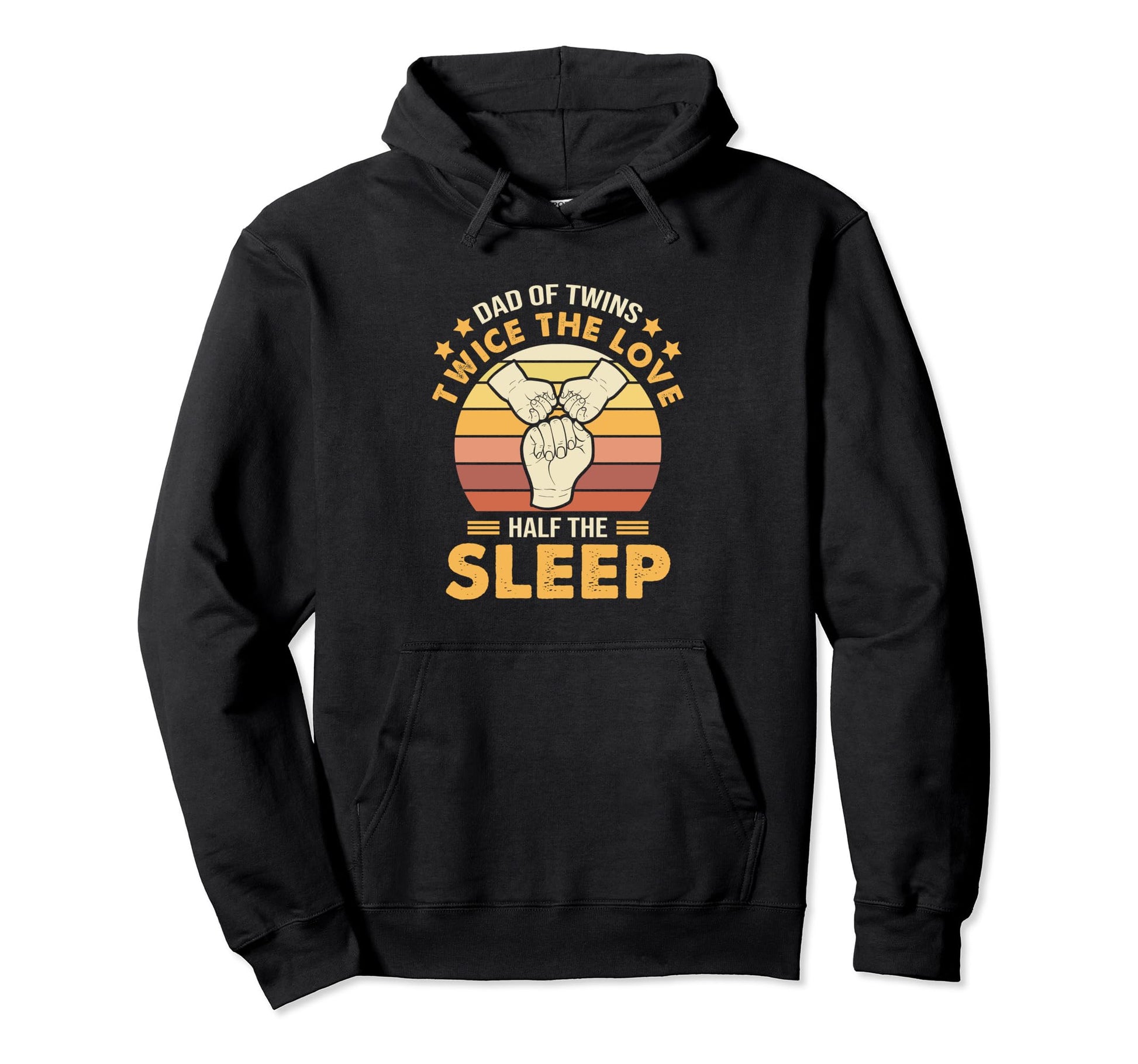 Dad Twins Twice Love Halft Sleep Twins Hoodie - Minimalist Print for Adults - T-Shirt, Sweatshirt, Hoodie