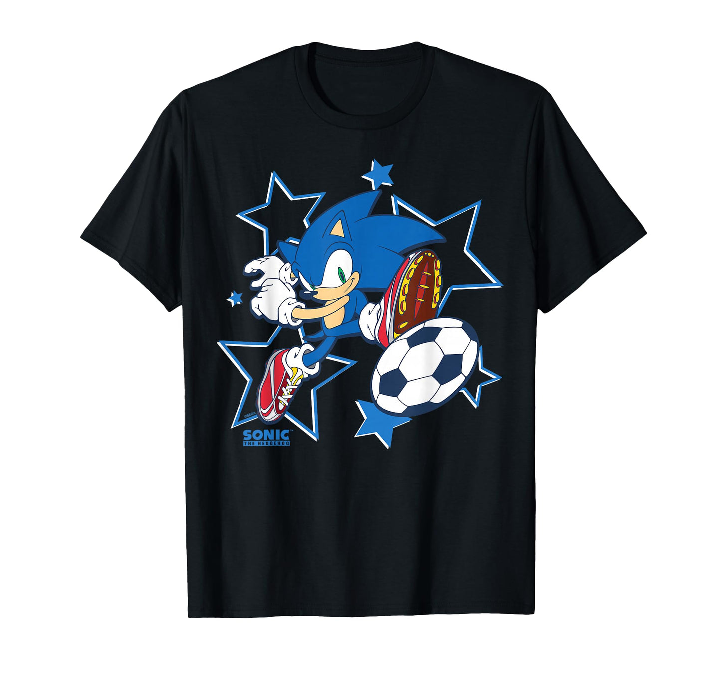 Sonic Hedgehog Stricking Soccer T-Shirt - Casual Everyday Wear for Adults - T-Shirt, Sweatshirt, Hoodie