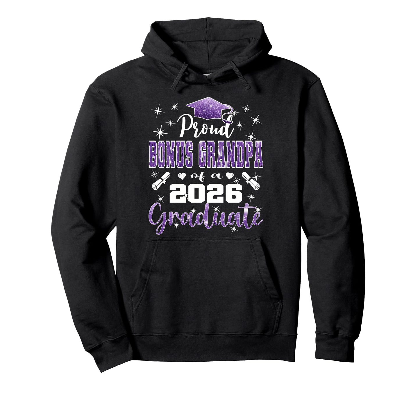Super Proud Bonus Grandpa 2026 Graduate Hoodie - Novelty Apparel Men Women - T-Shirt, Sweatshirt, Hoodie