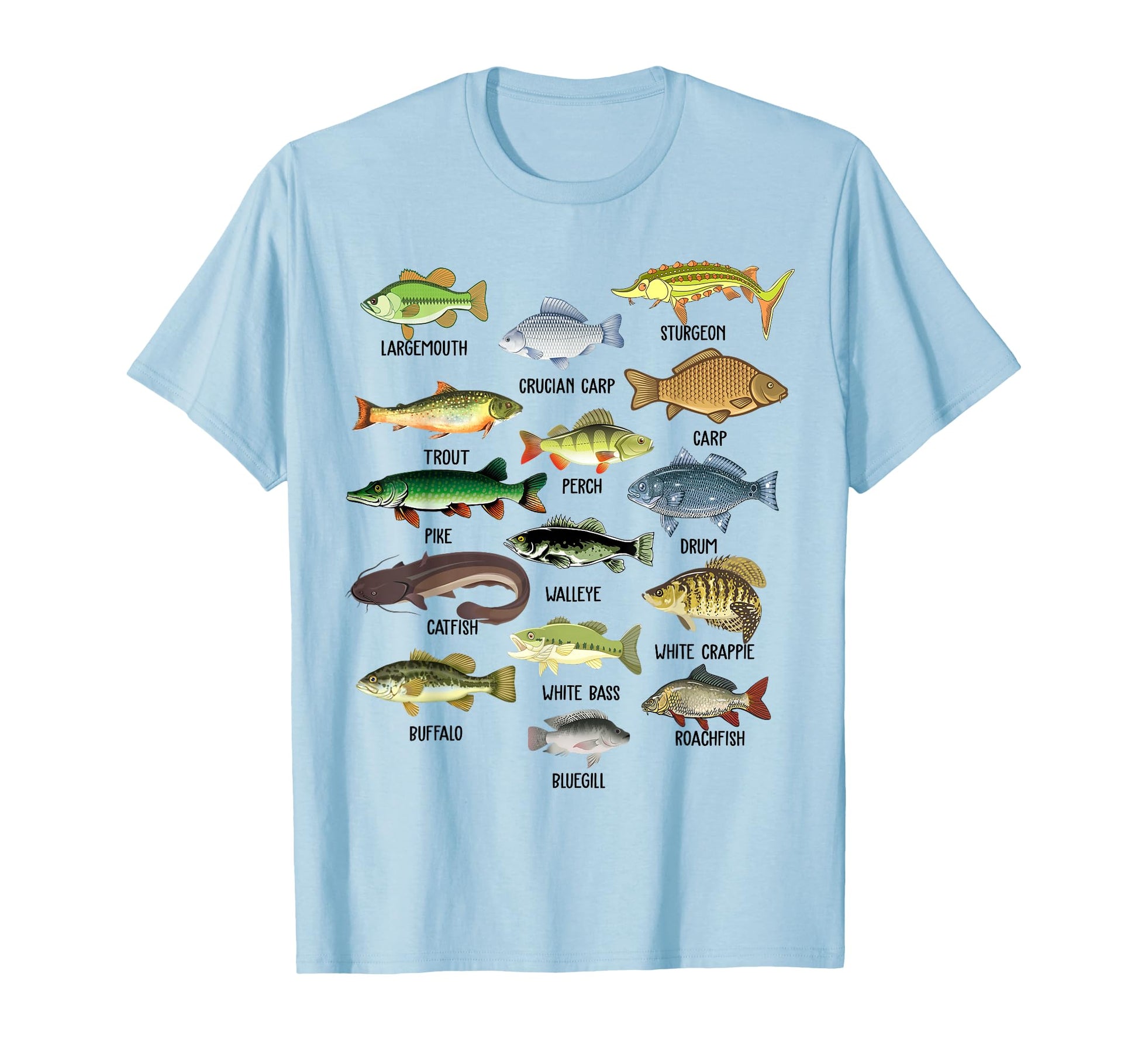 Fishing Type Freshwater Bass Fish Funny T-Shirt - Graphic Print Unisex - T-Shirt, Sweatshirt, Hoodie