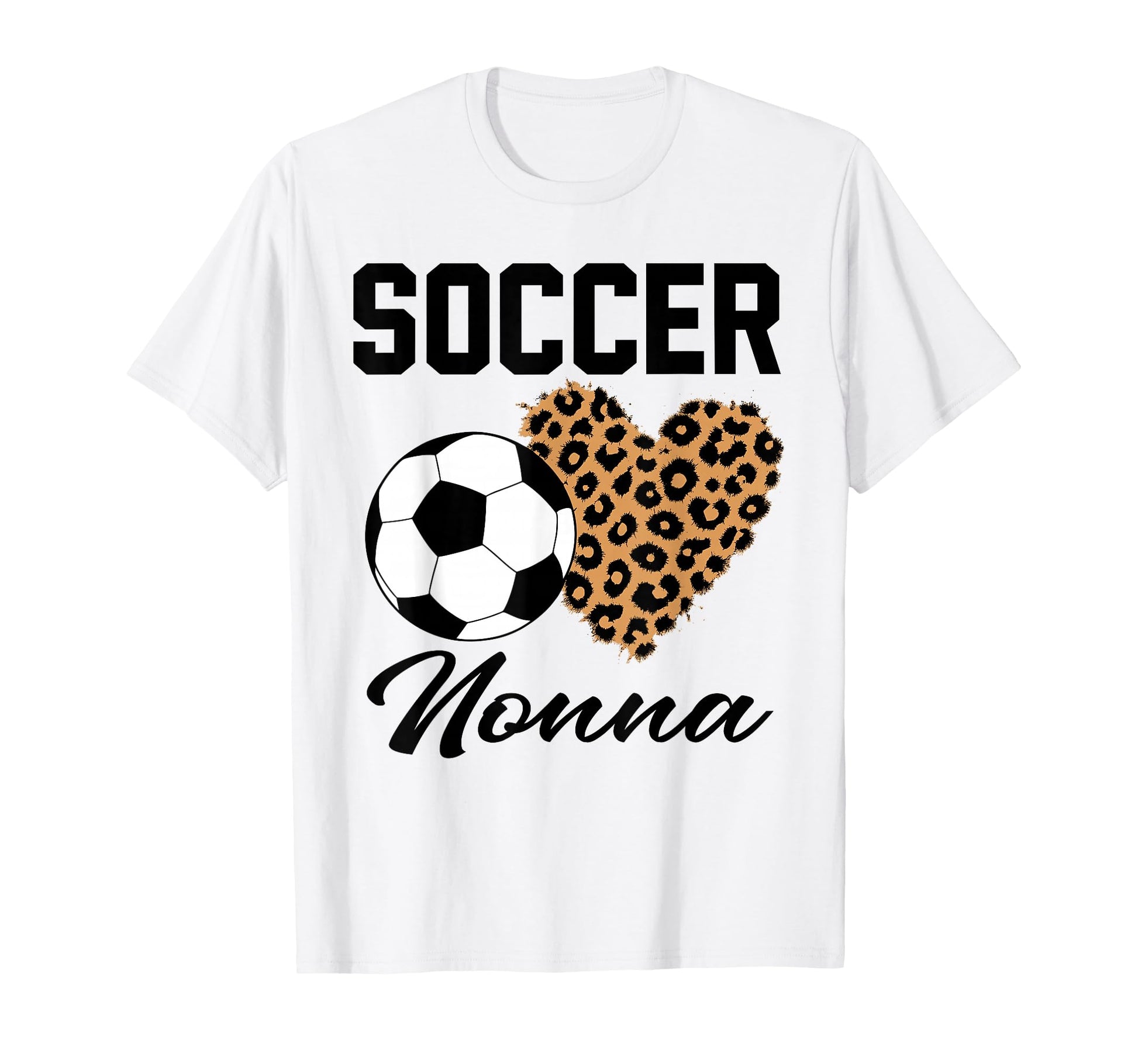 Soccer Nonna Leopard Heart Nonna T-Shirt - Aesthetic Graphic for Adults - T-Shirt, Sweatshirt, Hoodie