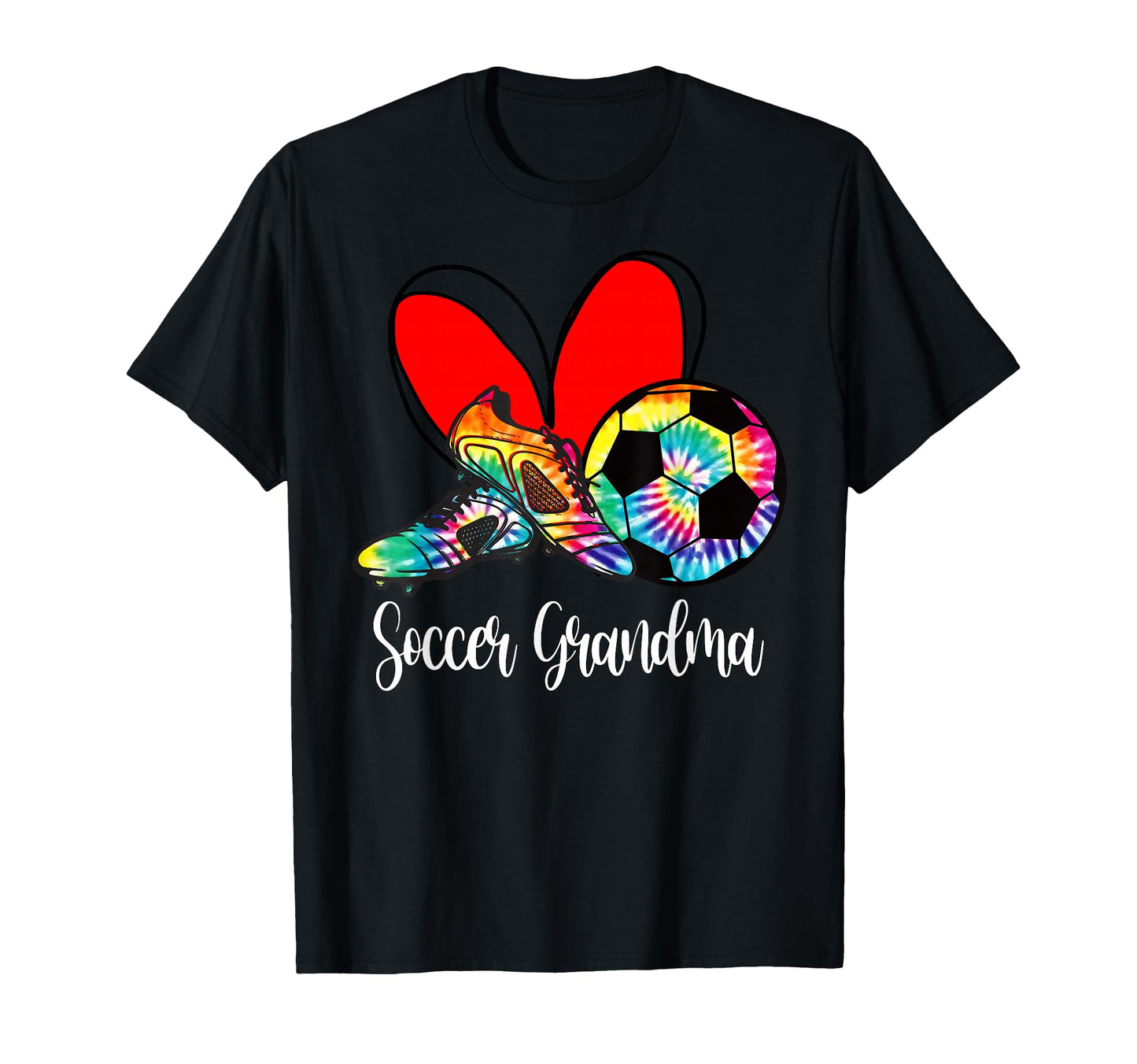 Soccer Grandma Tie Dye Heart Ball T-Shirt - Trendy Graphic Men Women - T-Shirt, Sweatshirt, Hoodie