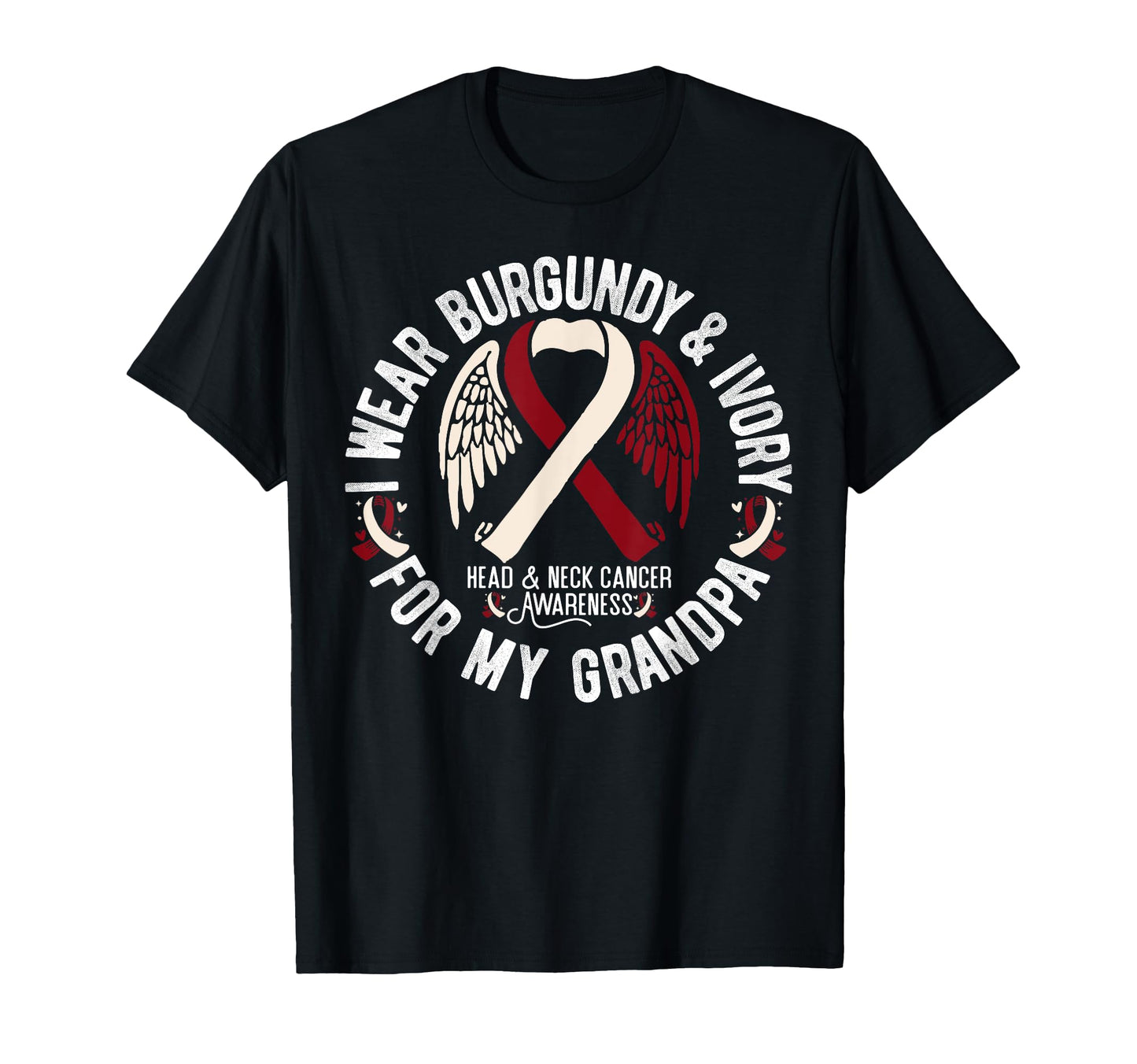 I Wear Burgundy Ivory My Grandpa T-Shirt - Custom Art Print for Adults - T-Shirt, Sweatshirt, Hoodie