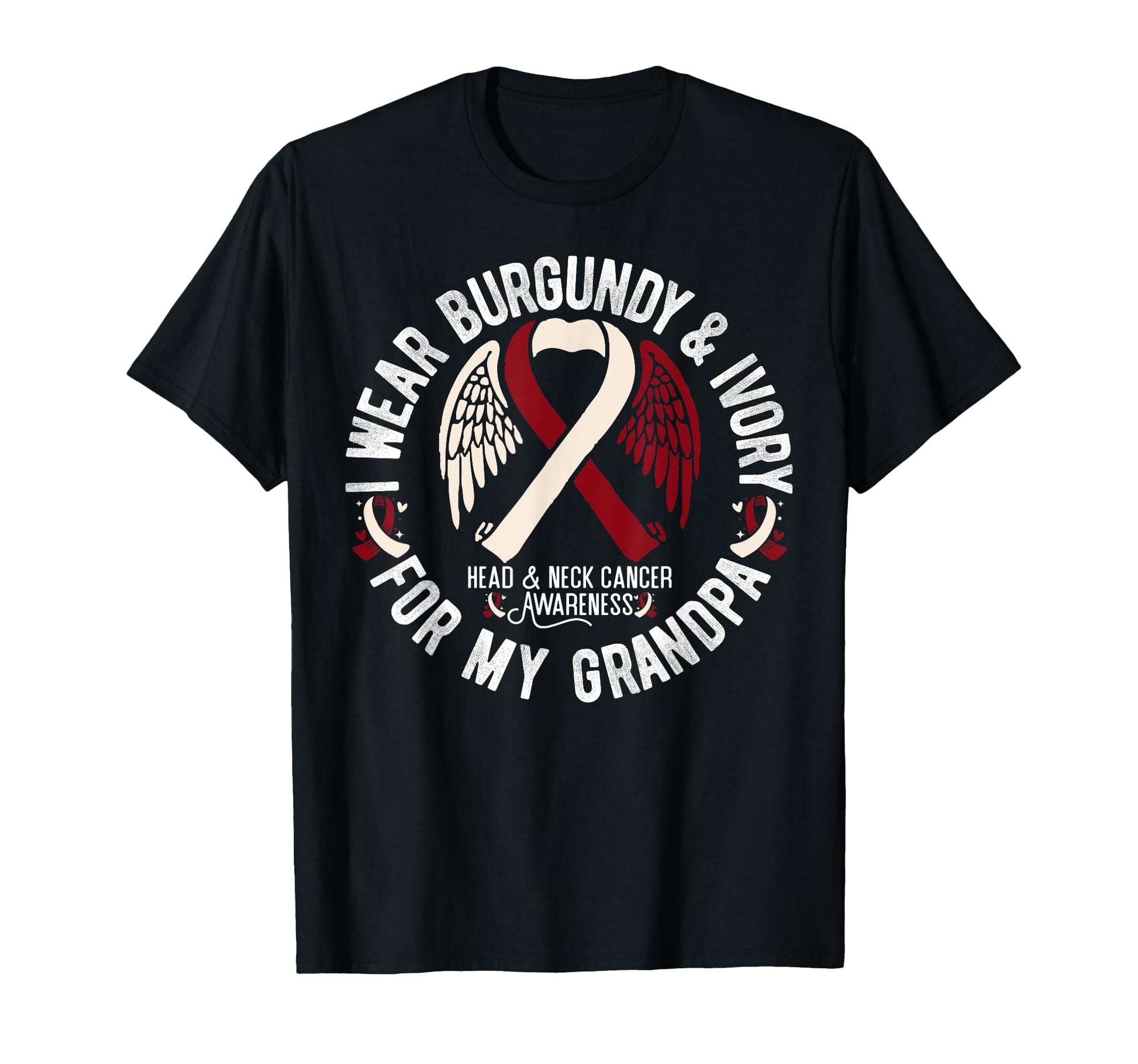 I Wear Burgundy Ivory My Grandpa T-Shirt - Custom Art Print for Adults - T-Shirt, Sweatshirt, Hoodie