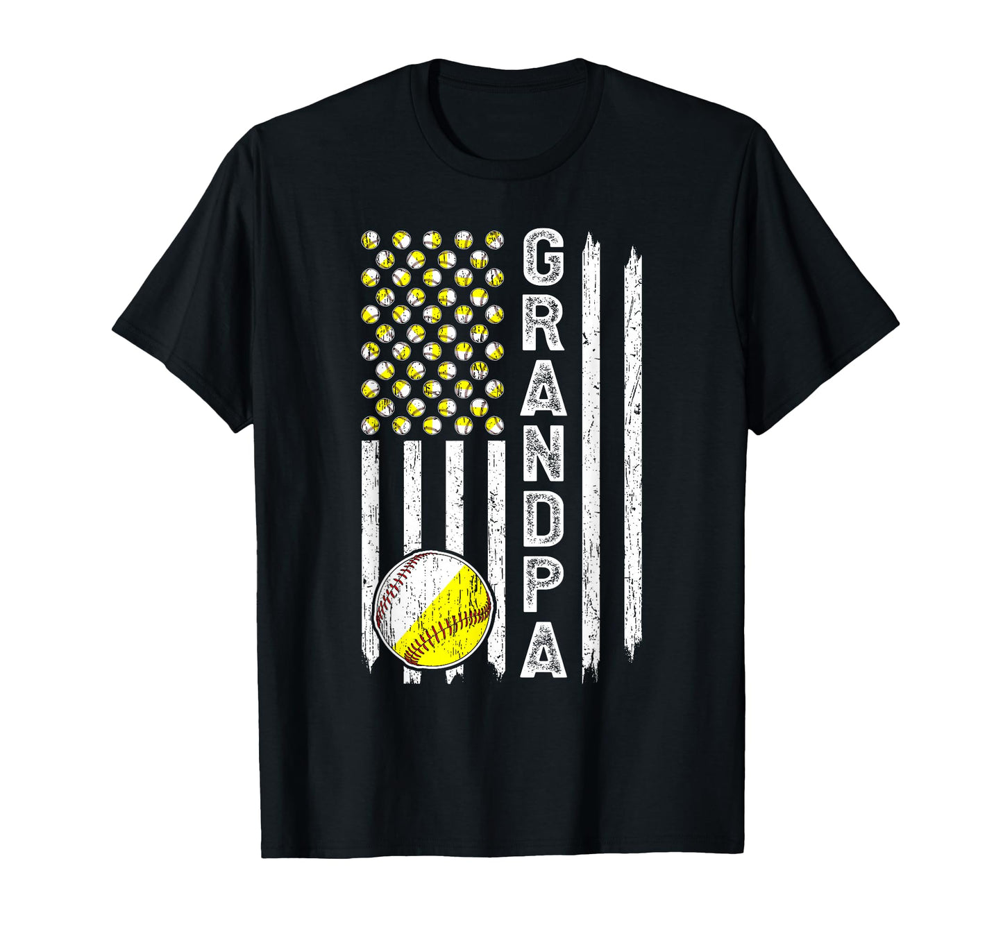 Grandpa American Flag Softball T-Shirt - Streetwear Style for Adults - T-Shirt, Sweatshirt, Hoodie