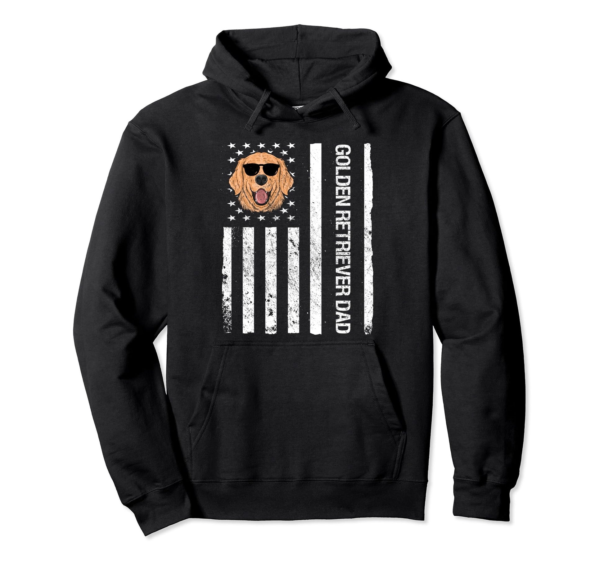Golden Retriever Dad Usa Flag Golden Hoodie - Streetwear Style Men Women - T-Shirt, Sweatshirt, Hoodie