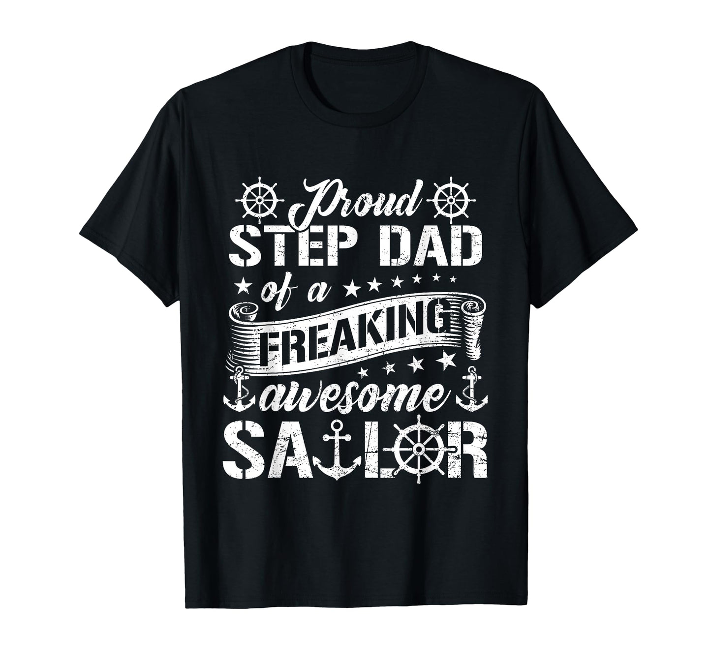 Proud Step Dad Freaking Awesome T-Shirt - Minimalist Print for Adults - T-Shirt, Sweatshirt, Hoodie