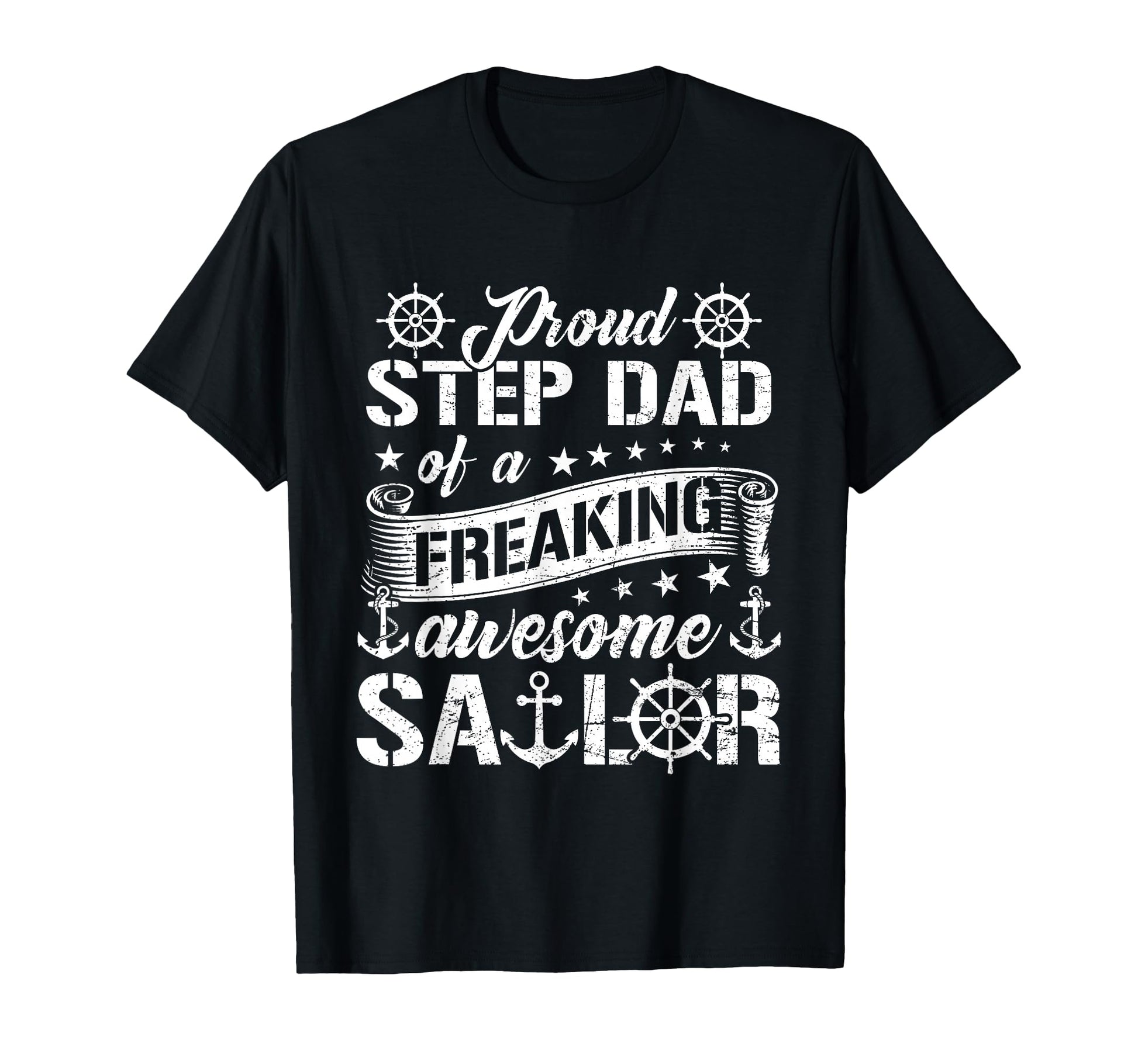Proud Step Dad Freaking Awesome T-Shirt - Minimalist Print for Adults - T-Shirt, Sweatshirt, Hoodie