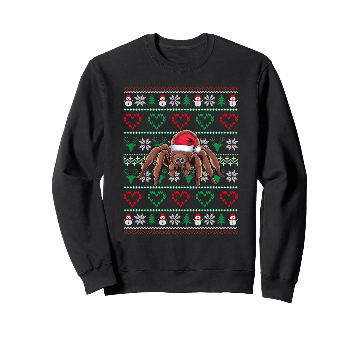 Ugly Tarantula Wearing Santa Hat Sweatshirt - Custom Art Print Men Women - T-Shirt, Sweatshirt, Hoodie