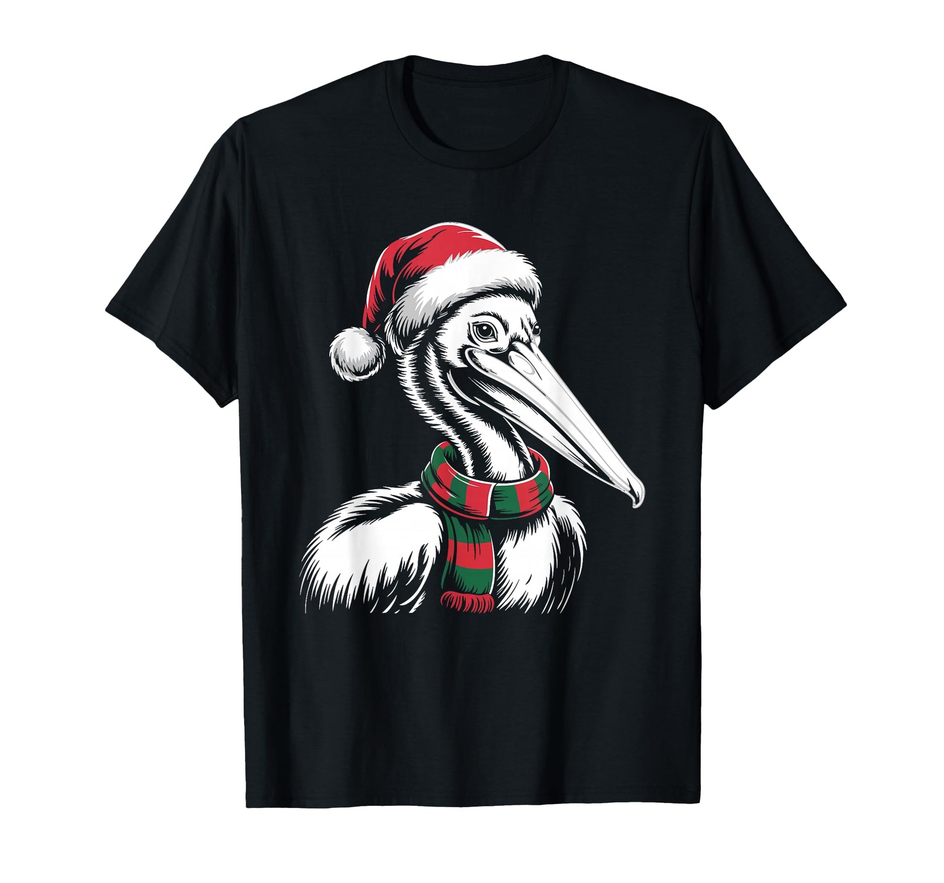 Pelican Santa Hat Scarf Costume T-Shirt - Novelty Apparel Unisex - T-Shirt, Sweatshirt, Hoodie