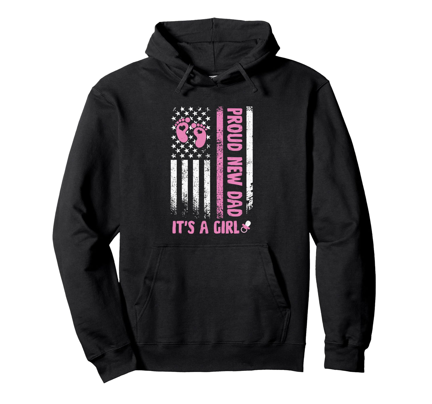 Proud New Daddy Its Fathers Day Usa Hoodie - Custom Art Print Men Women - T-Shirt, Sweatshirt, Hoodie
