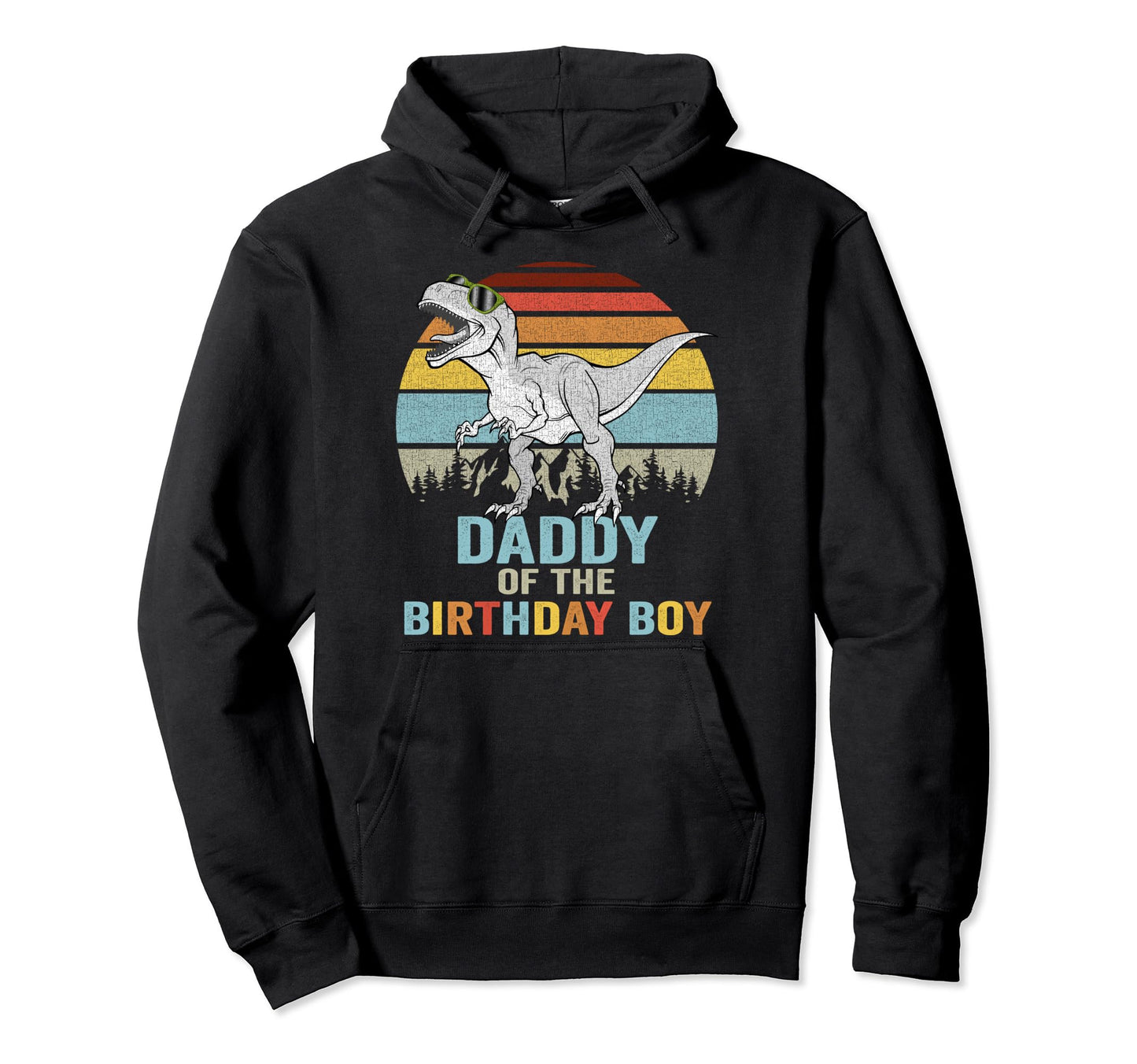 Daddy Dinosaur Birthday Dad T Rex Family Hoodie - Minimalist Print Unisex - T-Shirt, Sweatshirt, Hoodie