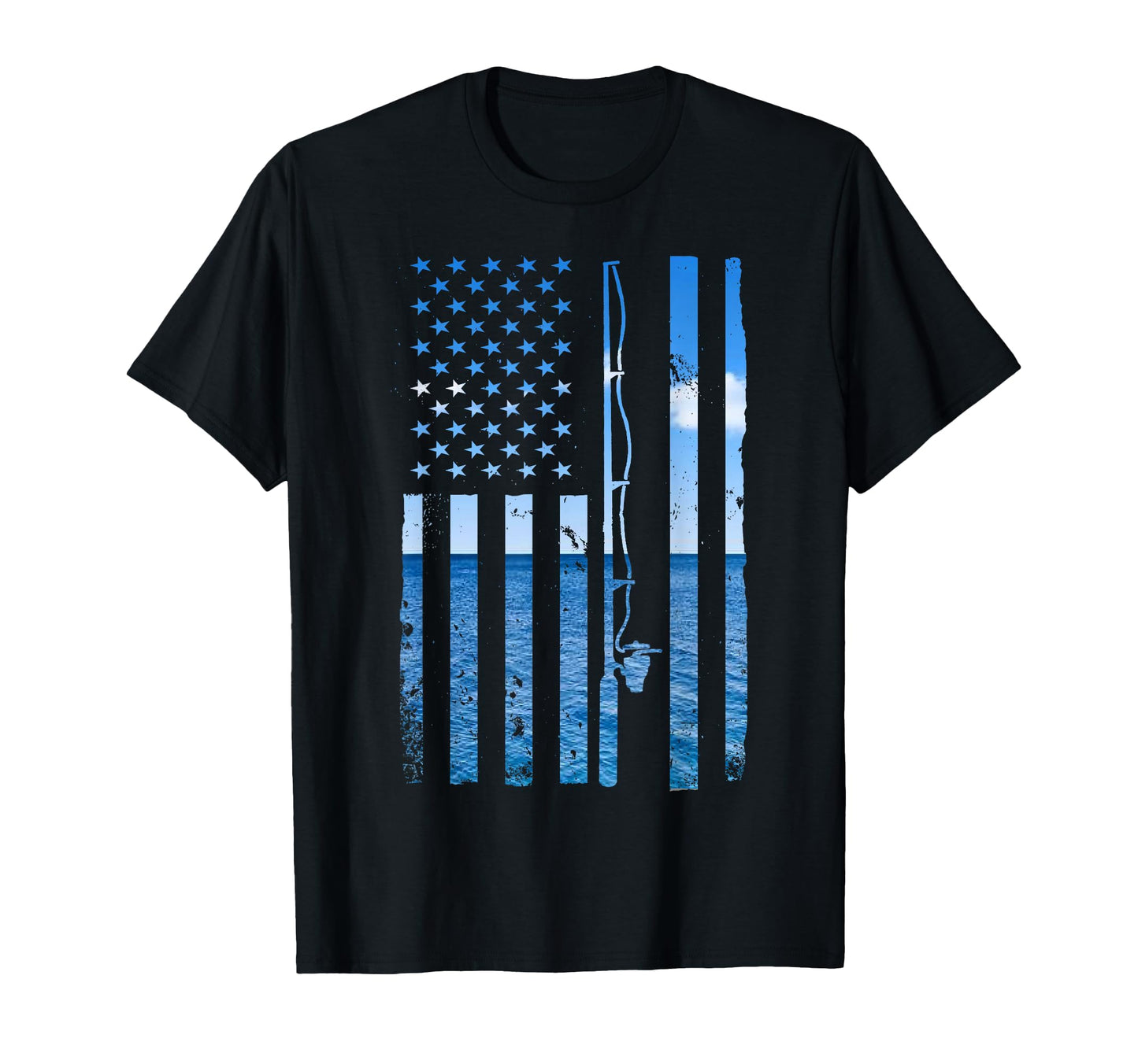 American Flag Fish Fisher Fisherman T-Shirt - Unique Graphic Men Women - T-Shirt, Sweatshirt, Hoodie