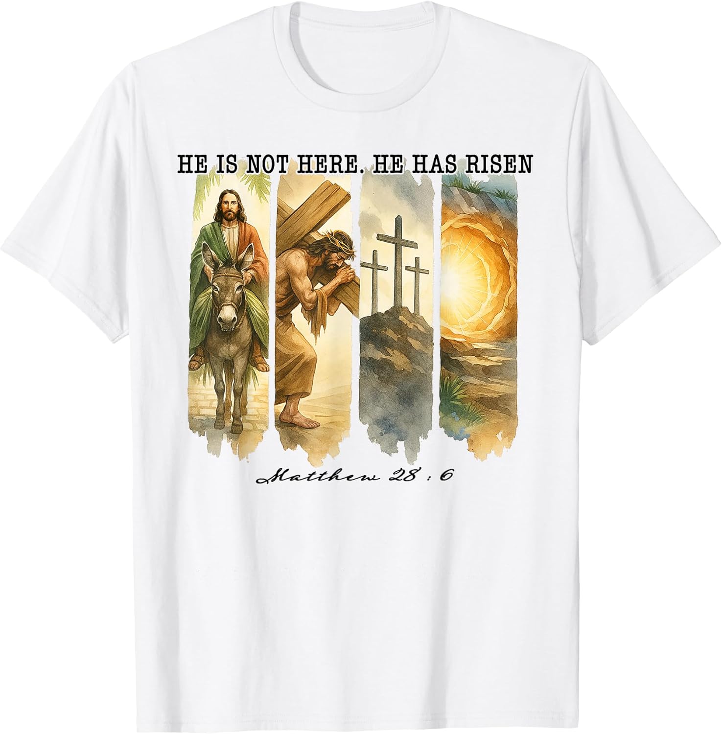 He Is Risen Jesus Scene Easter's Day Unisex T-shirt, Sweatshirt, Hoodie, Long Sleeve Tee - T-Shirt, Sweatshirt, Hoodie