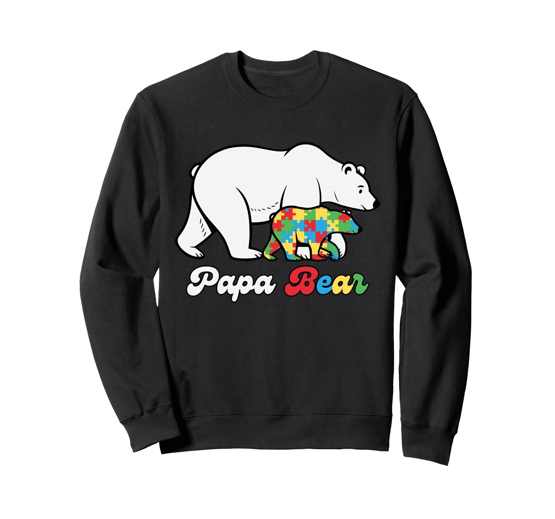 Papa Bear Autism Dad Protective Sweatshirt - Custom Art Print for Adults - T-Shirt, Sweatshirt, Hoodie