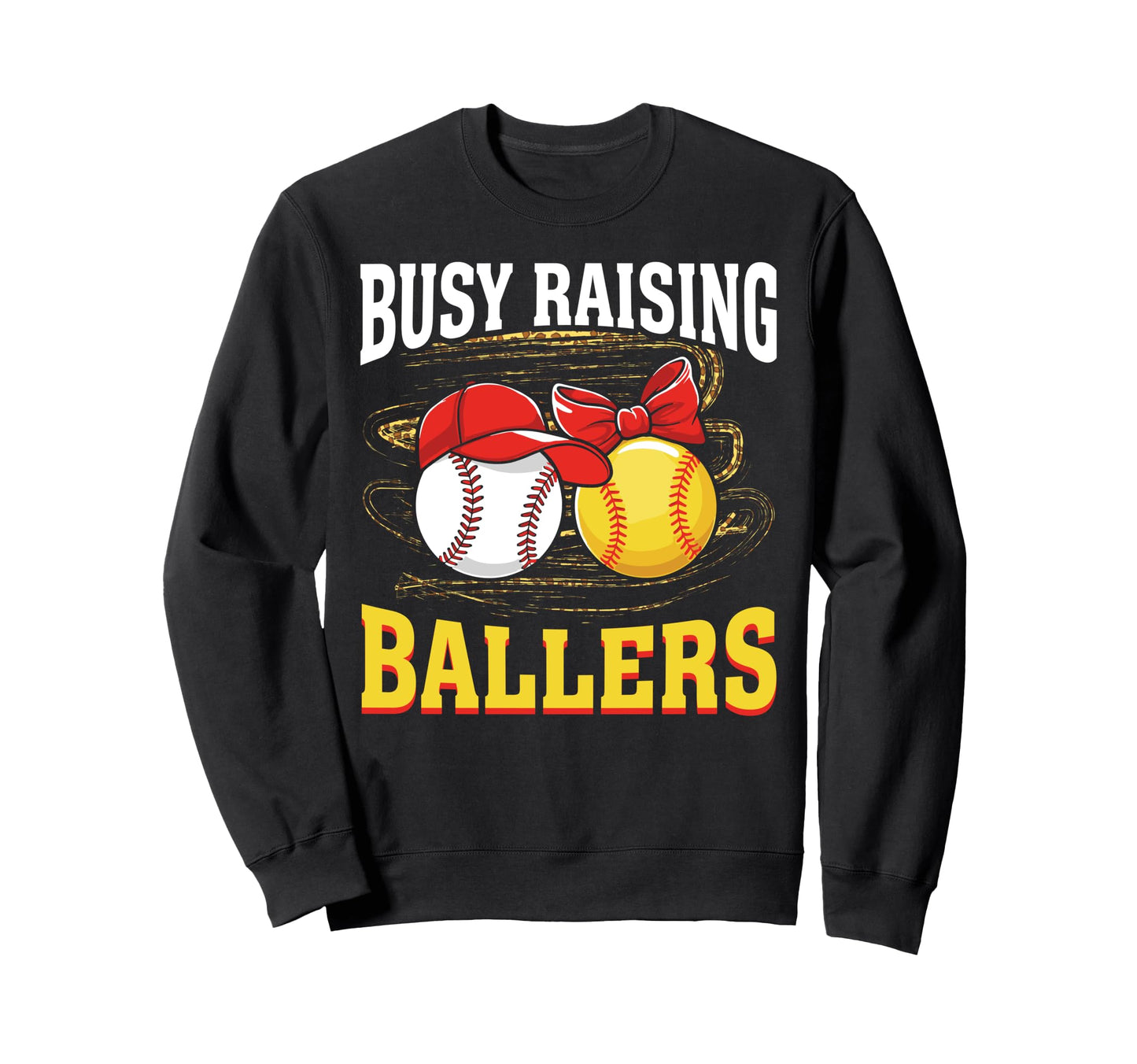 Busy Raising Ballers Baseball Sweatshirt - Minimalist Print for Adults - T-Shirt, Sweatshirt, Hoodie