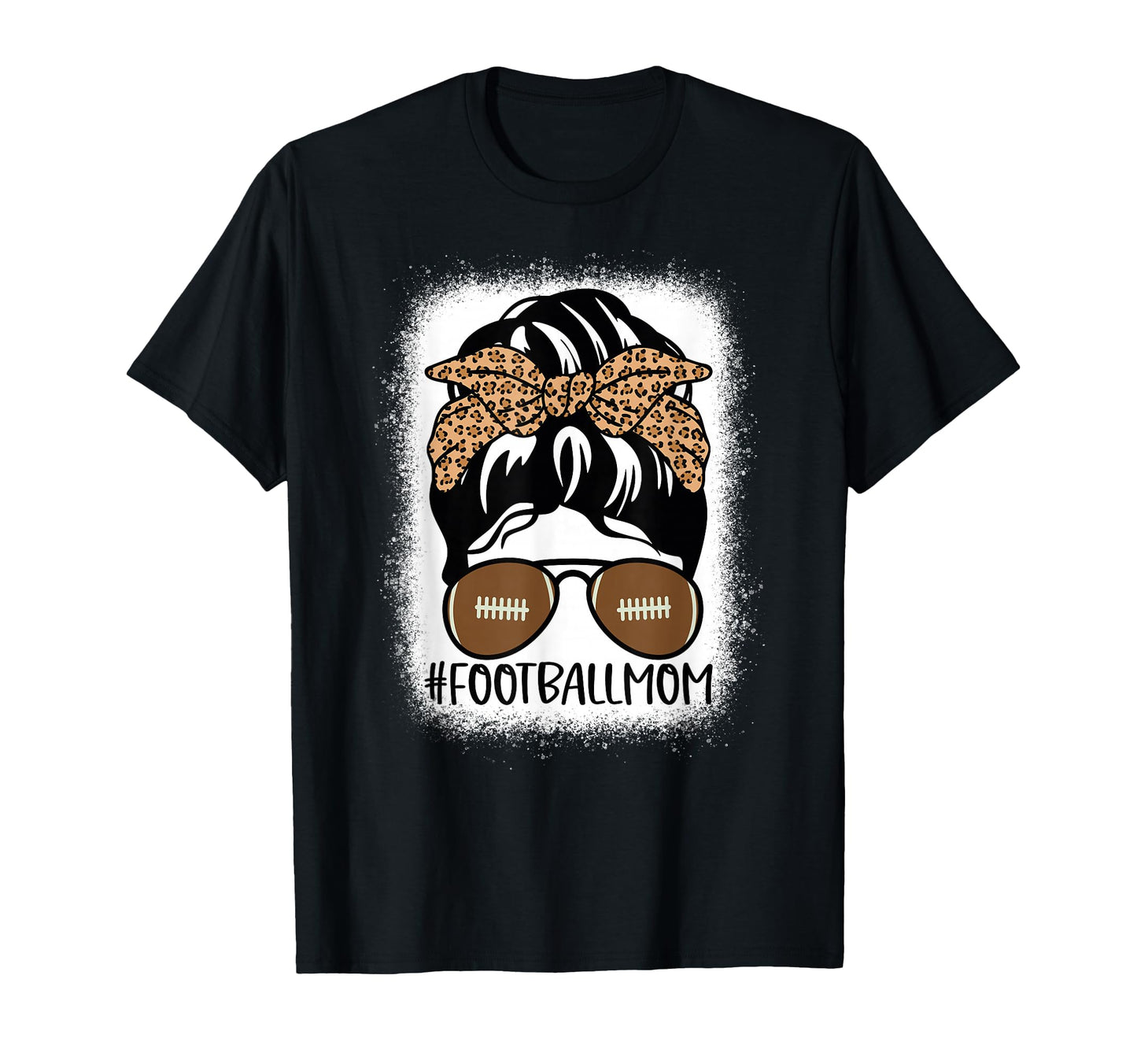 Bleached Football Mom Life Leopard And T-Shirt - Trendy Graphic Unisex - T-Shirt, Sweatshirt, Hoodie