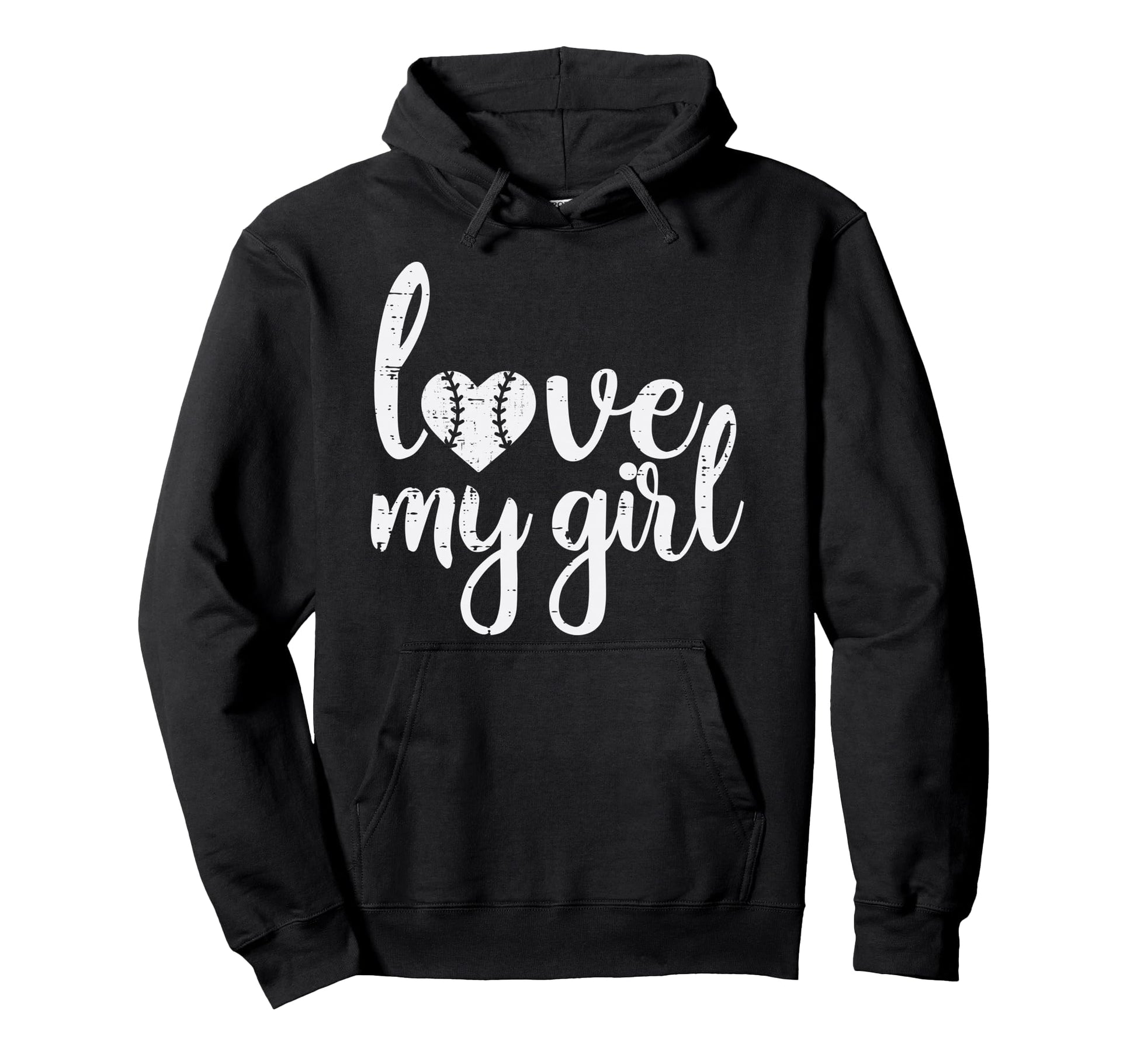Love My Baseball Heart Mom Dad Hoodie - Casual Everyday Wear Men Women - T-Shirt, Sweatshirt, Hoodie