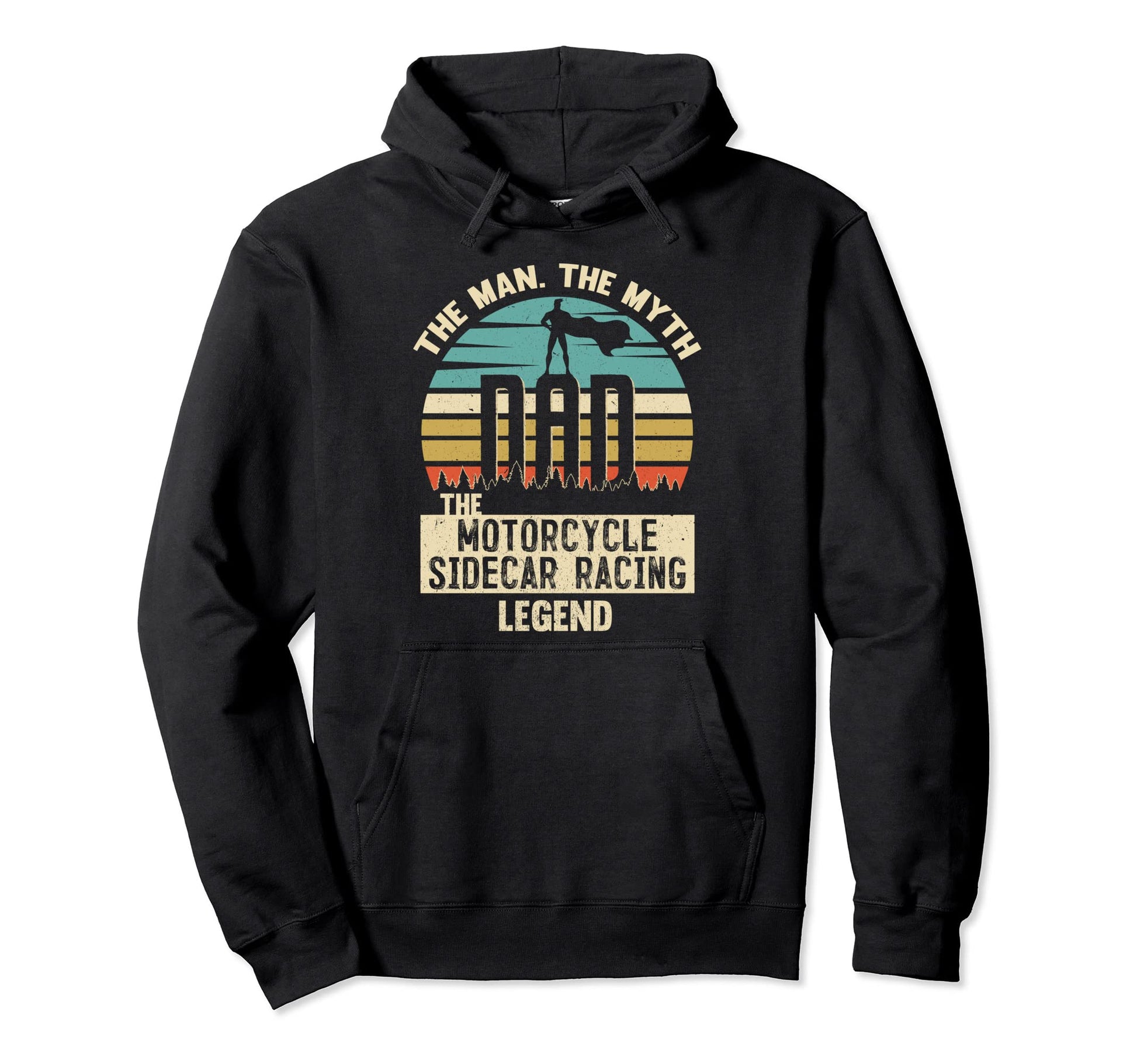 Myth Legend Dad Motorcycle Sidecar Hoodie - Minimalist Print for Adults - T-Shirt, Sweatshirt, Hoodie