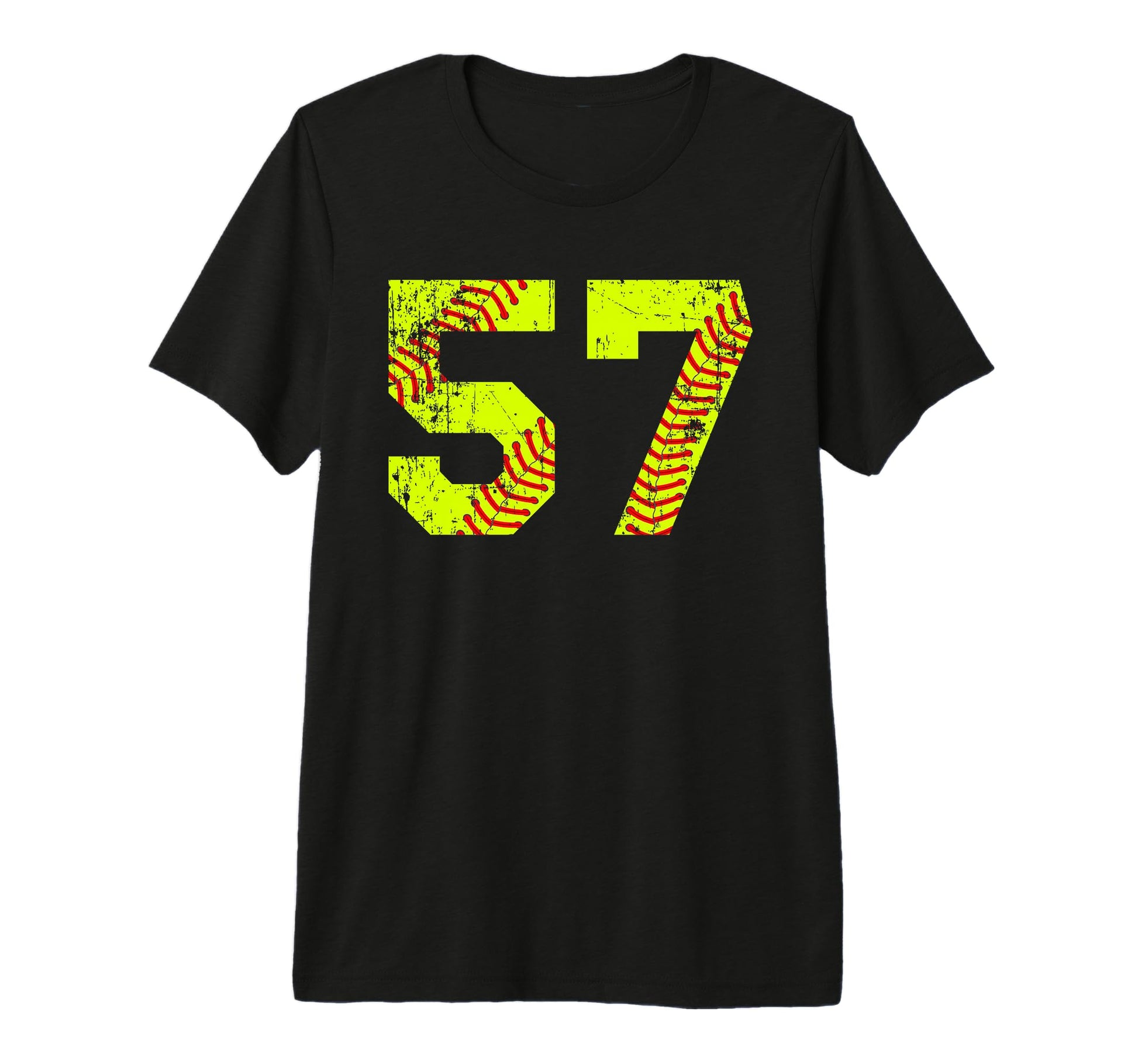 Softball 57 Jersey Number T-Shirt - Casual Everyday Wear Unisex - T-Shirt, Sweatshirt, Hoodie