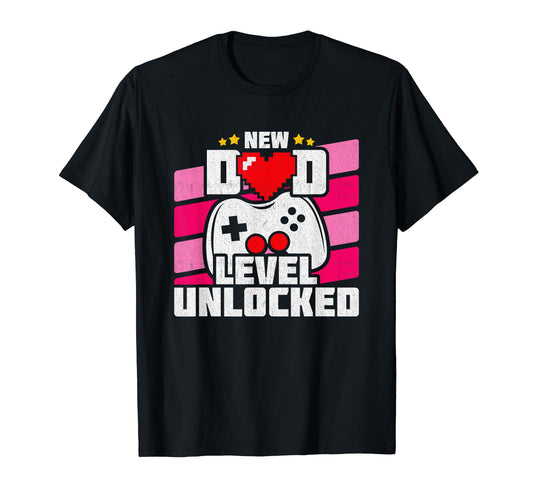 Announcement Gamer Dad New Dad Level T-Shirt - Aesthetic Graphic Men Women - T-Shirt, Sweatshirt, Hoodie