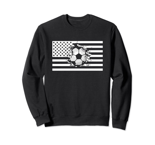 American Flag Soccer Soccer Sweatshirt - Novelty Apparel Men Women - T-Shirt, Sweatshirt, Hoodie