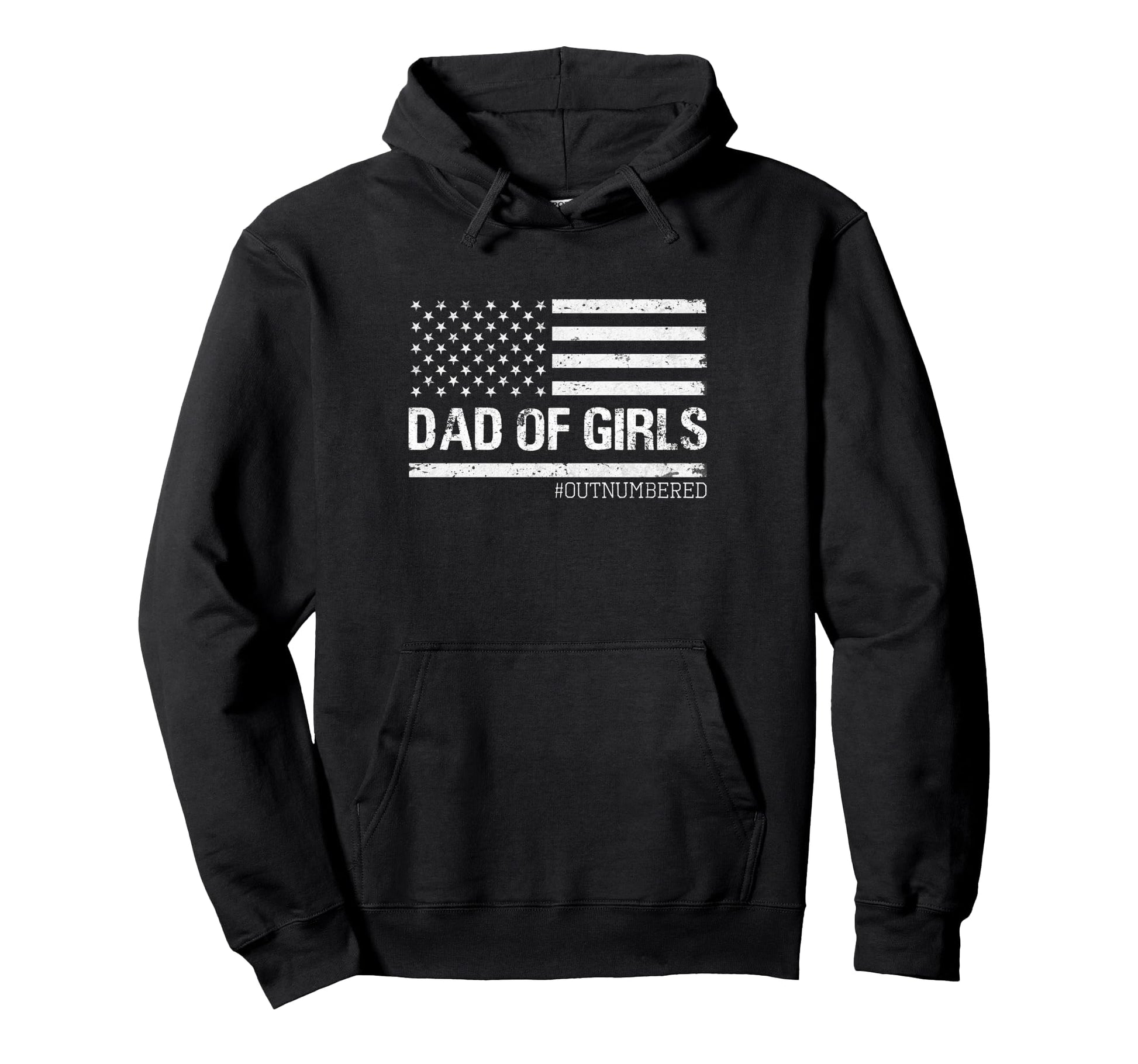 Dad Outnumbered Usa Flag Fathers Day Hoodie - Novelty Apparel for Adults - T-Shirt, Sweatshirt, Hoodie