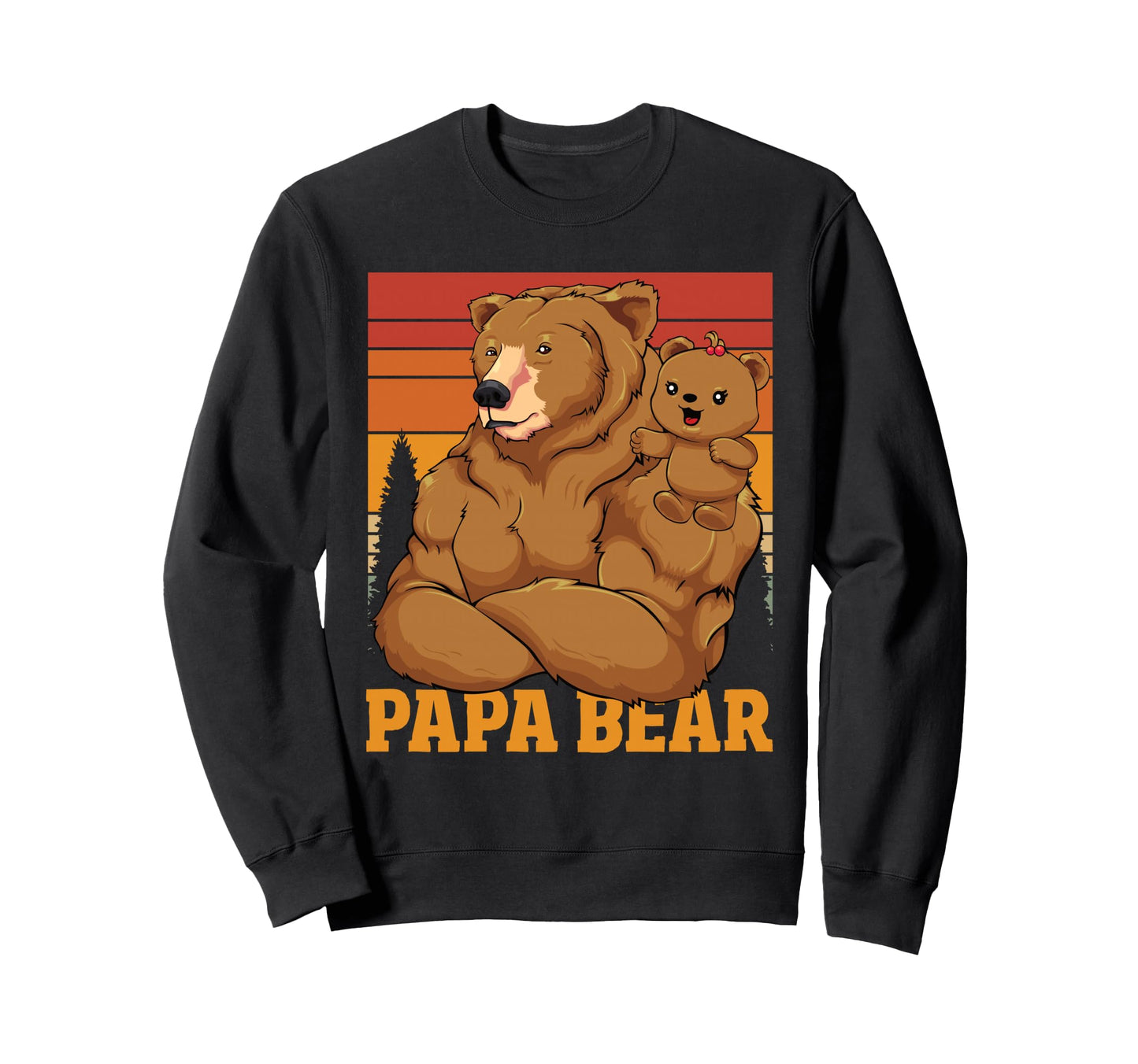 Papa Bear Daughter Bear Dad Father Day Sweatshirt - Custom Art Print Unisex - T-Shirt, Sweatshirt, Hoodie