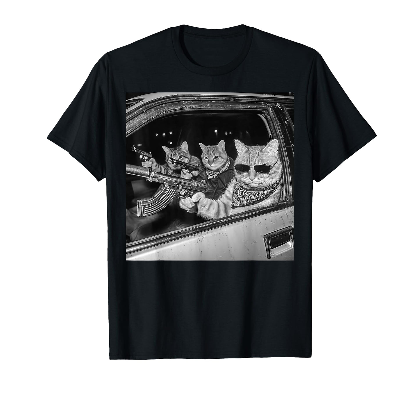 Gangster Cat Meme Funny Kitten Dad T-Shirt - Novelty Apparel for Adults - T-Shirt, Sweatshirt, Hoodie