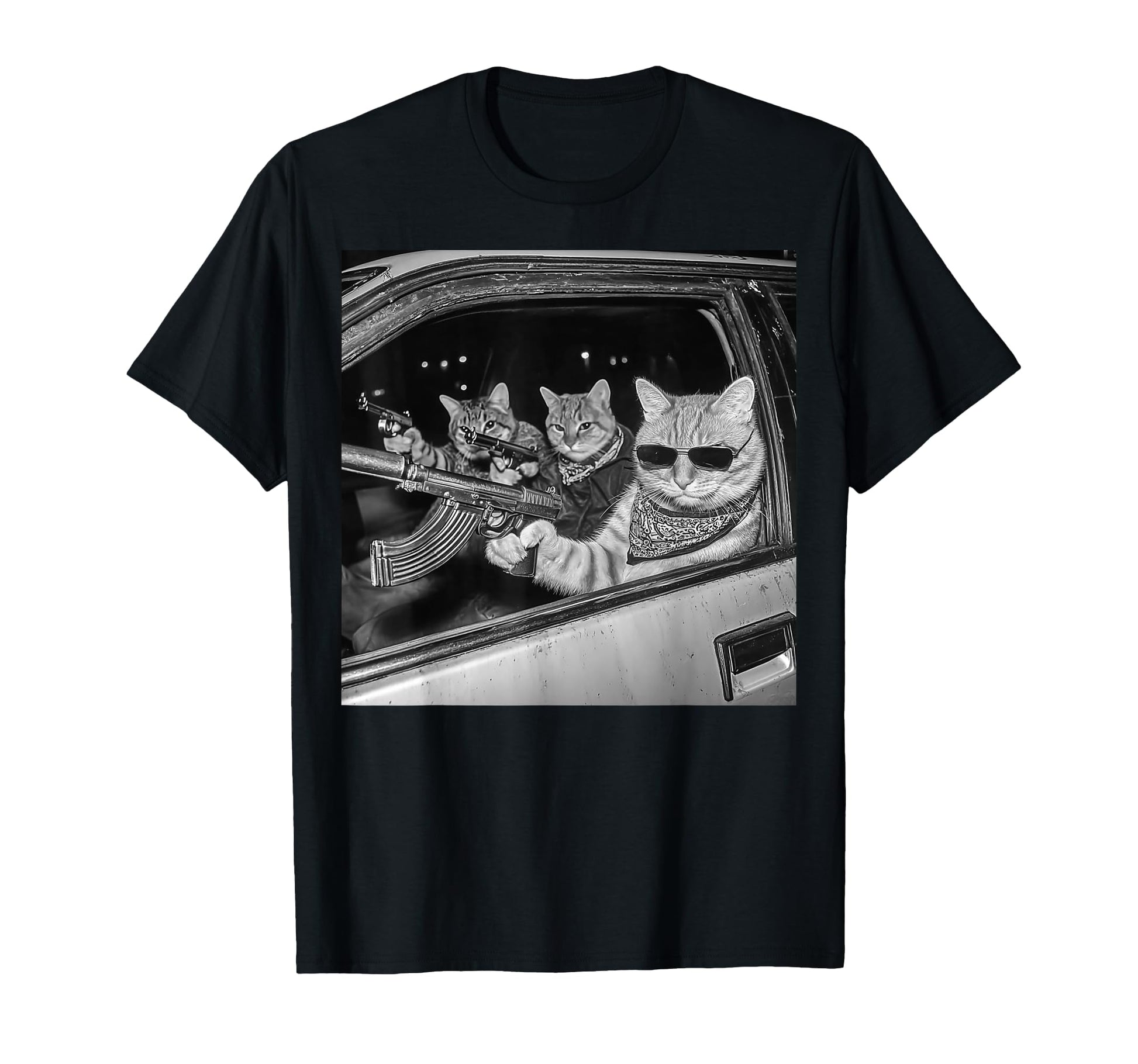 Gangster Cat Meme Funny Kitten Dad T-Shirt - Novelty Apparel for Adults - T-Shirt, Sweatshirt, Hoodie